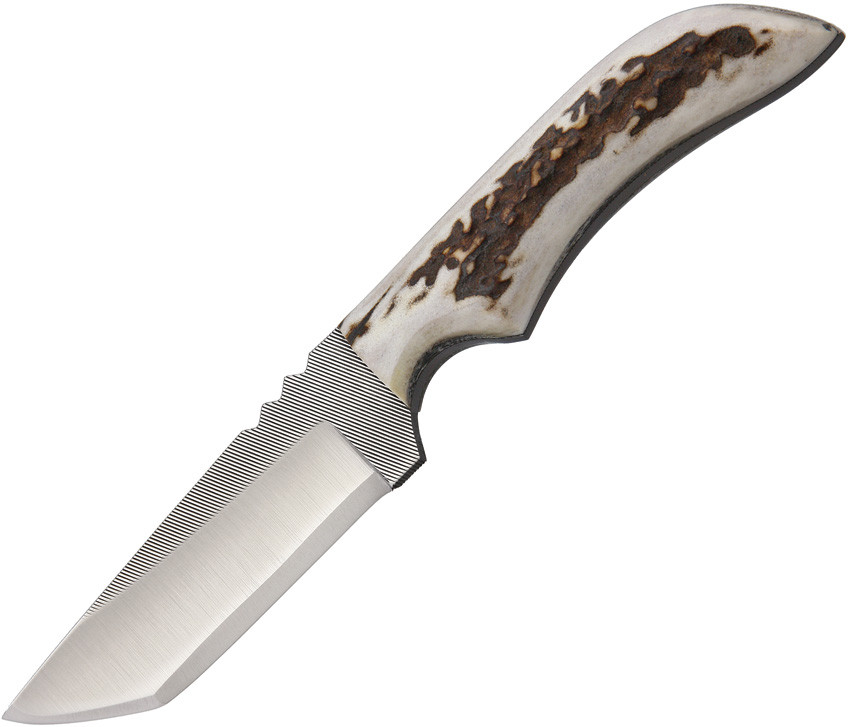 Anza JWK1FE Fixed Blade Elk Handle w/ Leather Sheath