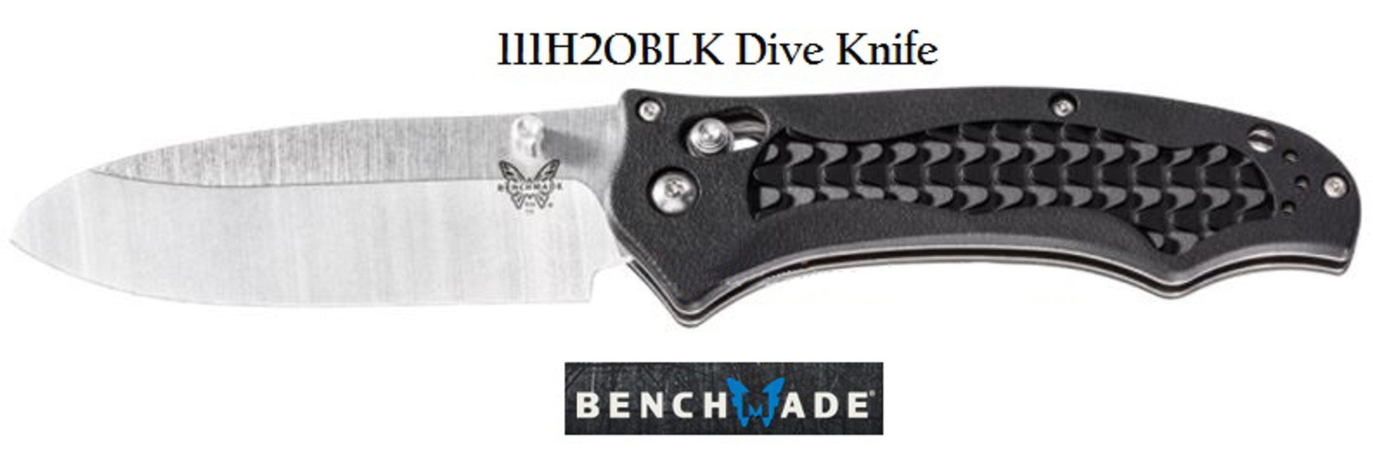 Benchmade 111H2OBLK Dive Knife Plain Edge, Black Handle