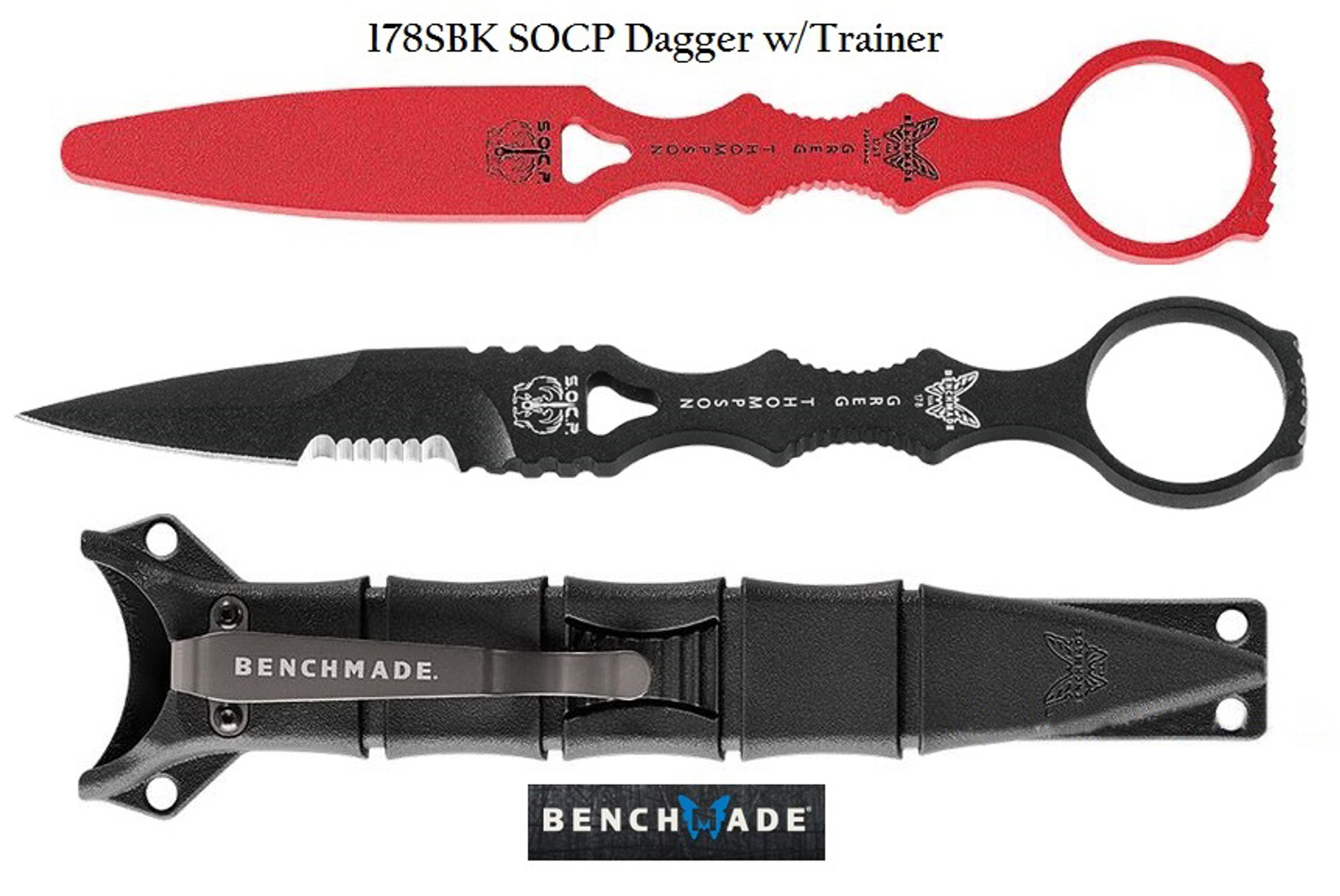 Benchmade 178SBK SOCP Dagger w/Black Sheath and Trainer