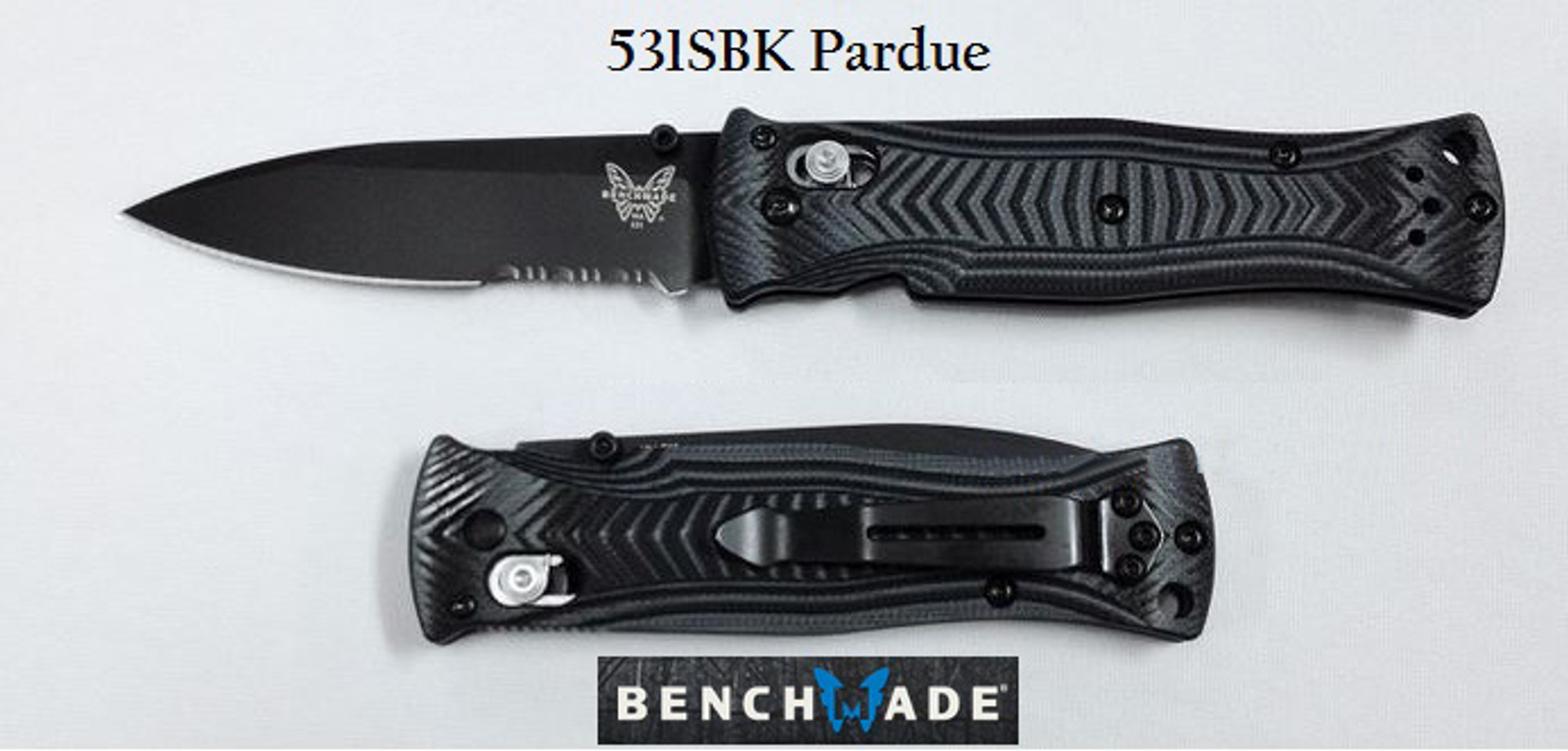 Benchmade 531SBK Pardue Black/ Grey G-10 - Black Serrated
