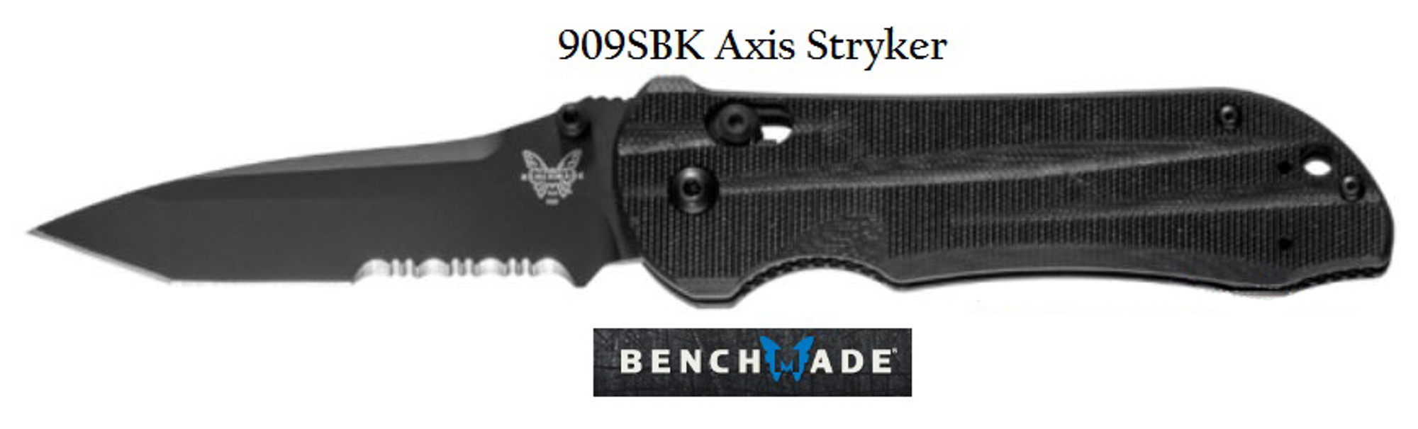 Benchmade 909SBK Axis Stryker Black Blade Partially Serrated