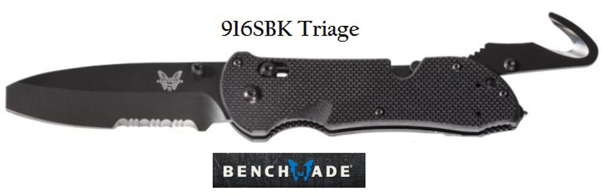 Benchmade 916SBK Triage Black Blade w/Serration