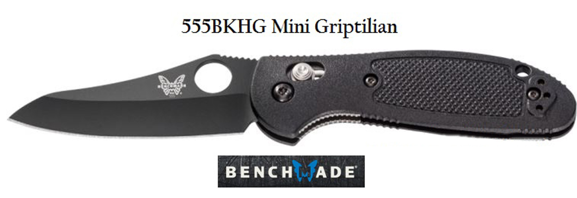 Benchmade 555BKHG Griptilian Mini Black Plain Edge