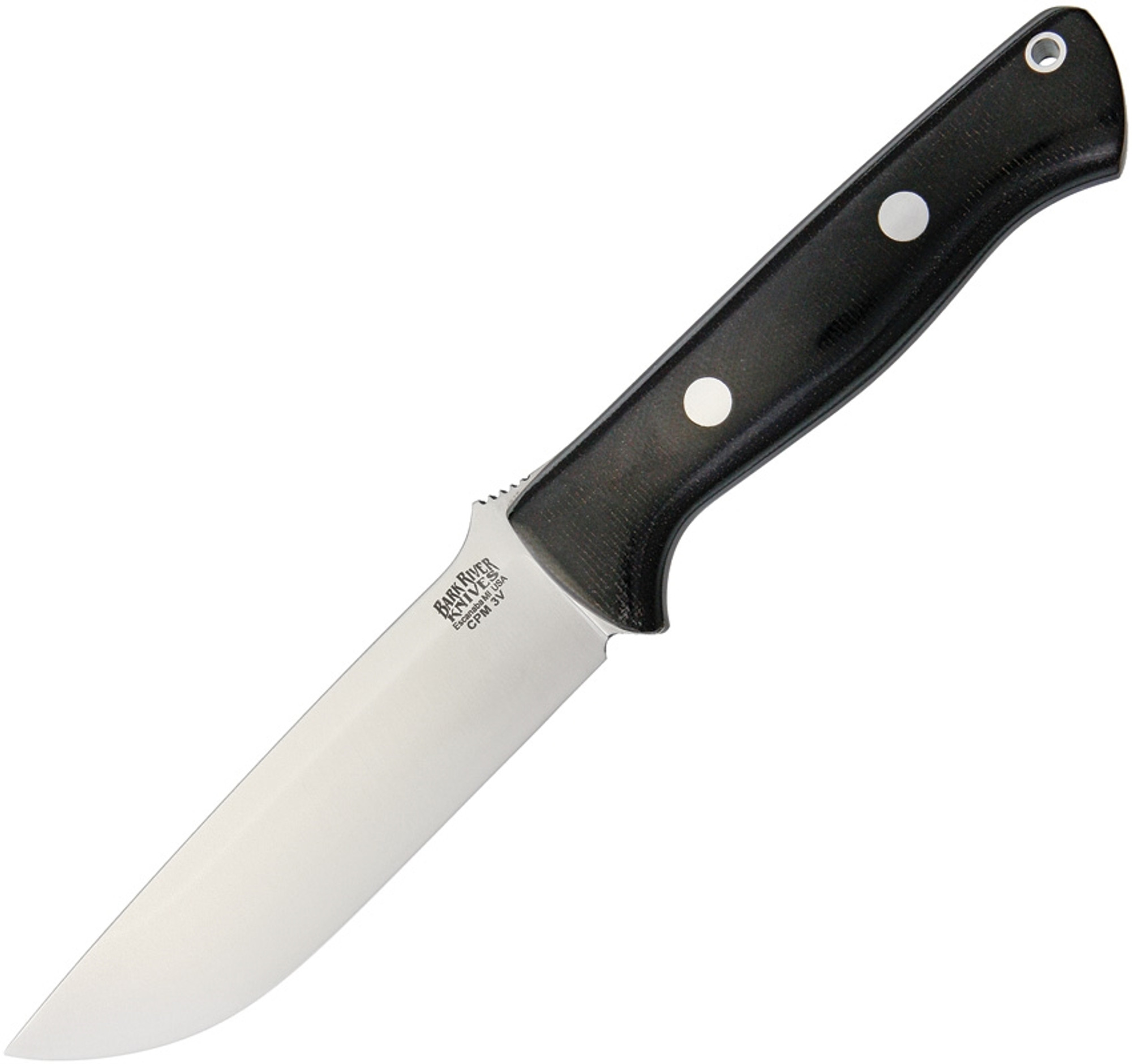 Bark River 07125MBC Bravo 1.25 CPM3V Black Canvas Micarta