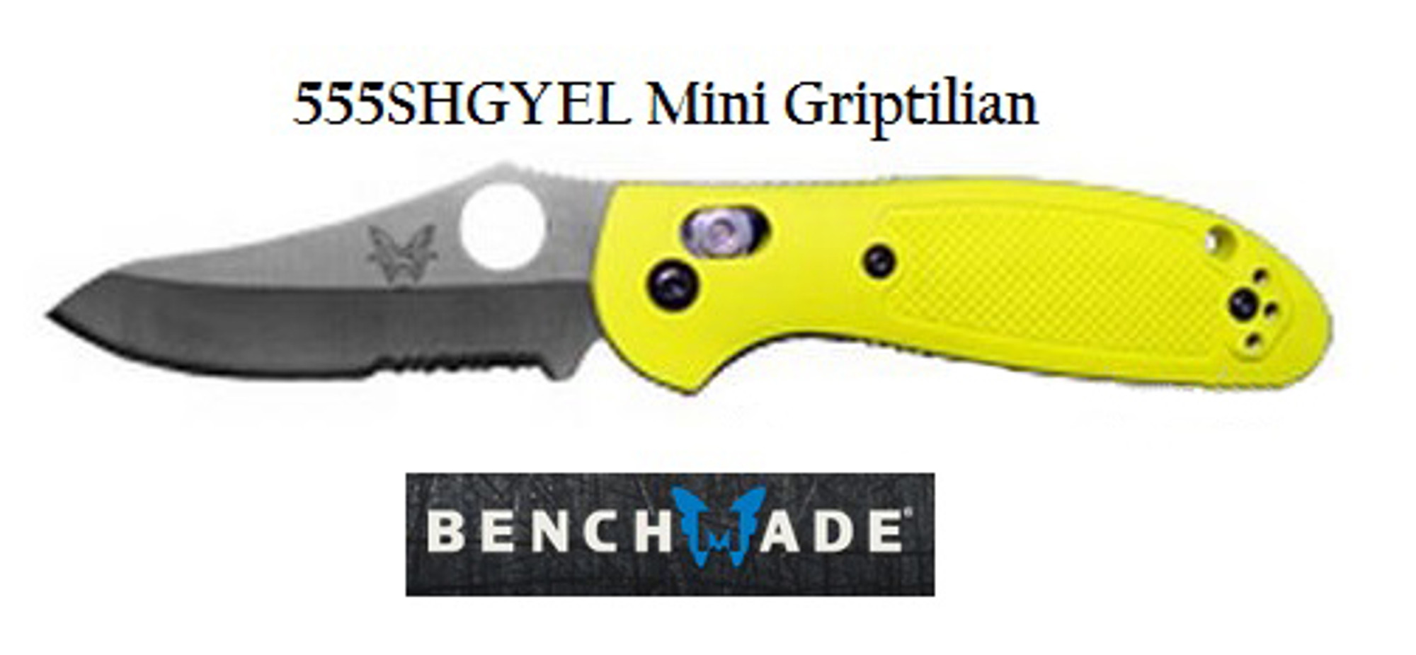 Benchmade 555SHGYEL Griptilian Mini ComboEdge Yellow