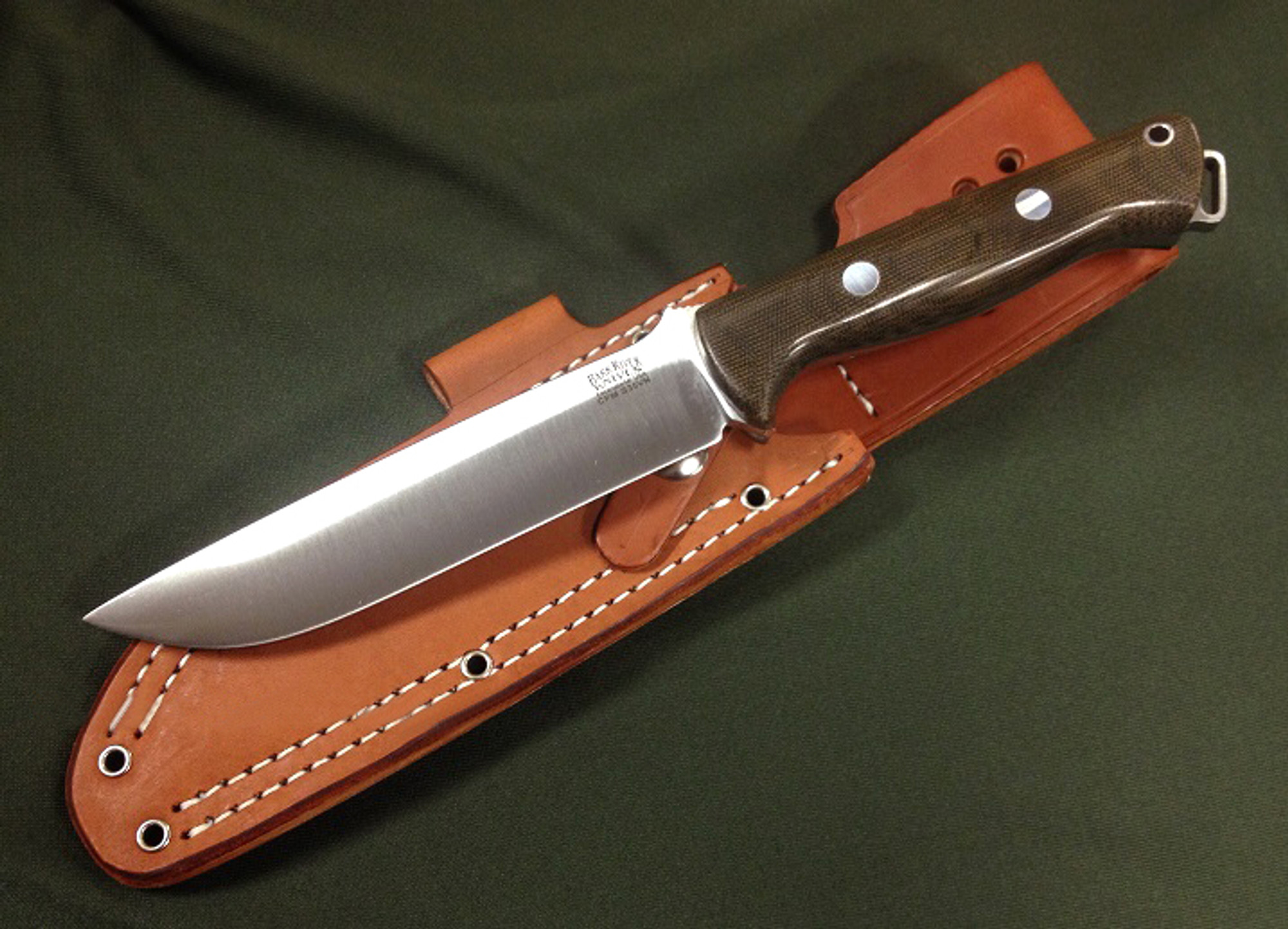 Bark River 119MGC Bravo 1.5 S35VN - Green Micarta w/ Thumb Ramp