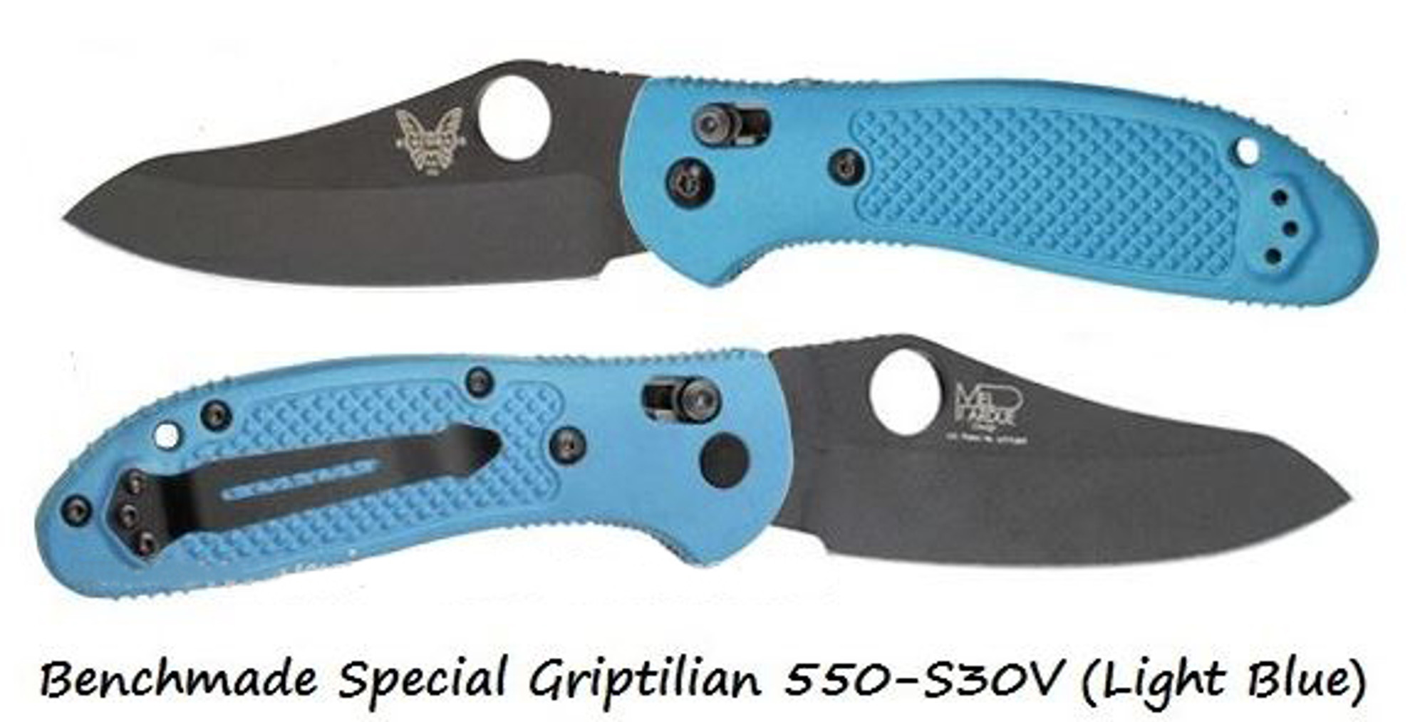 Benchmade Griptilian 550HG Black S30V Light Blue (Online Only)