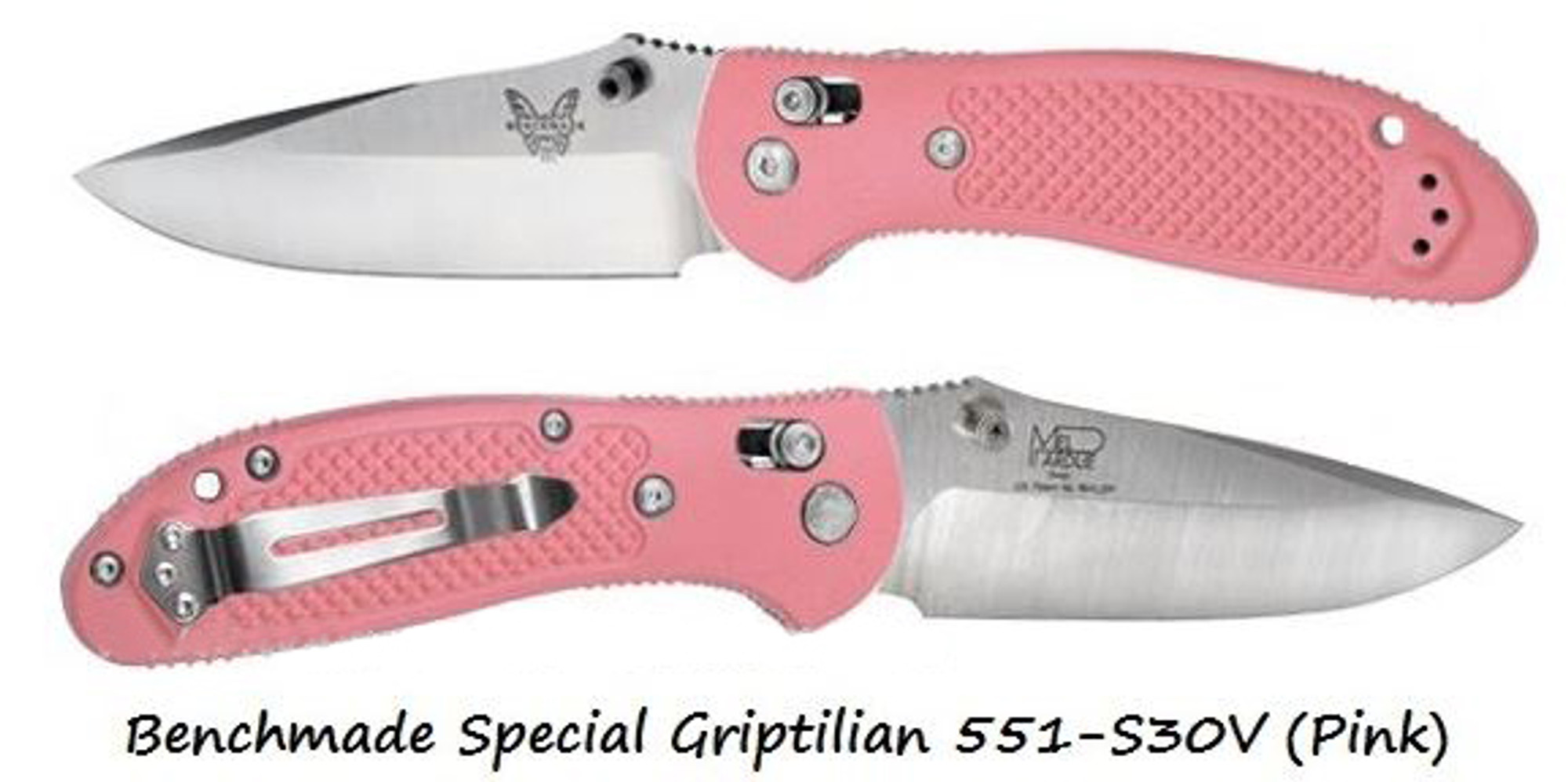 Benchmade Griptilian 551 Drop Point S30V Pink