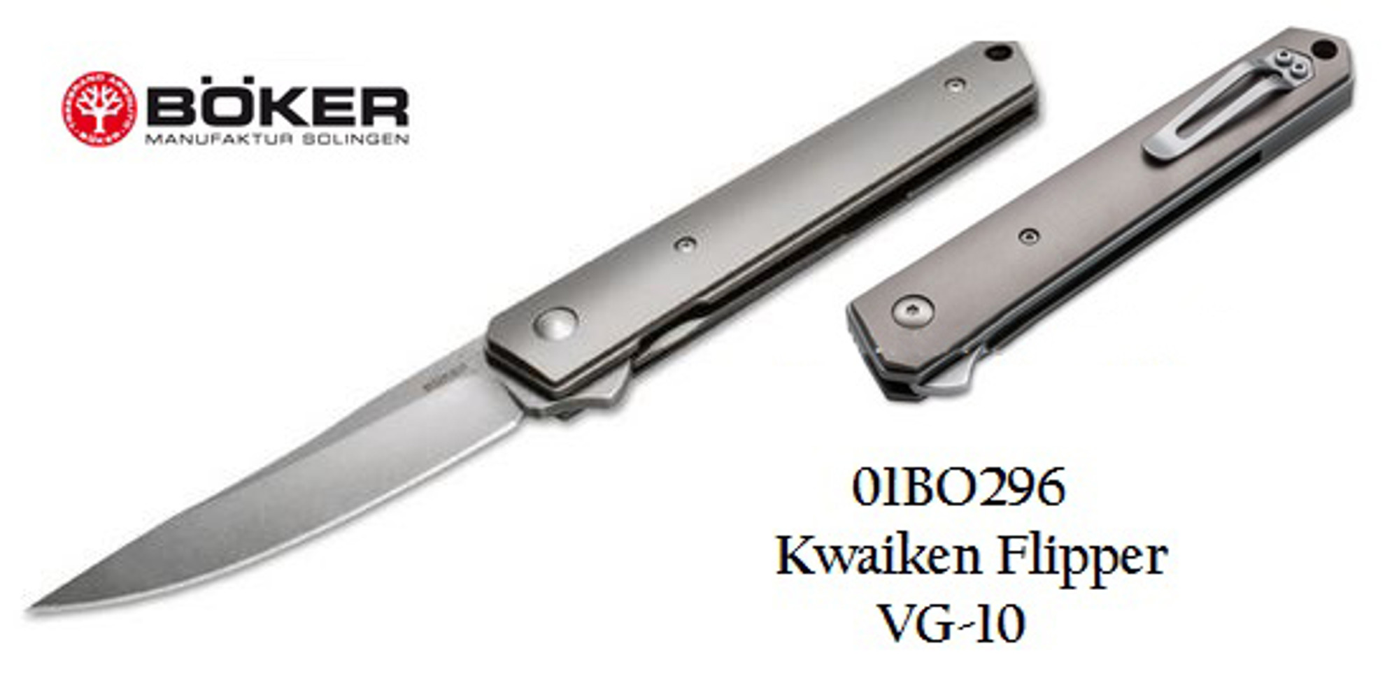 Boker Plus 01BO296 Kwaiken Flipper VG-10 - Titanium Handles