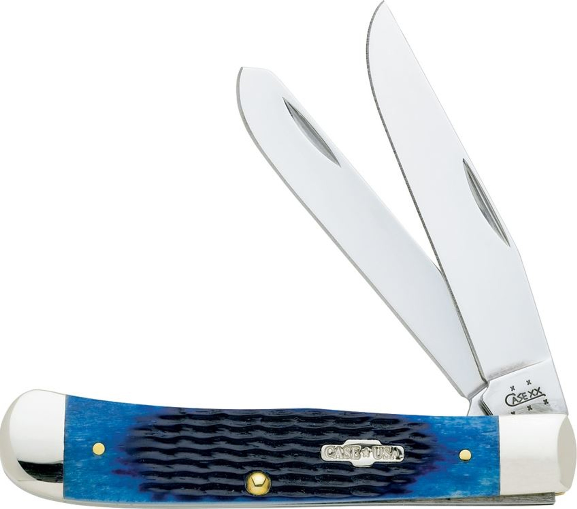 Case 2800 Trapper Navy Blue Jigged Bone