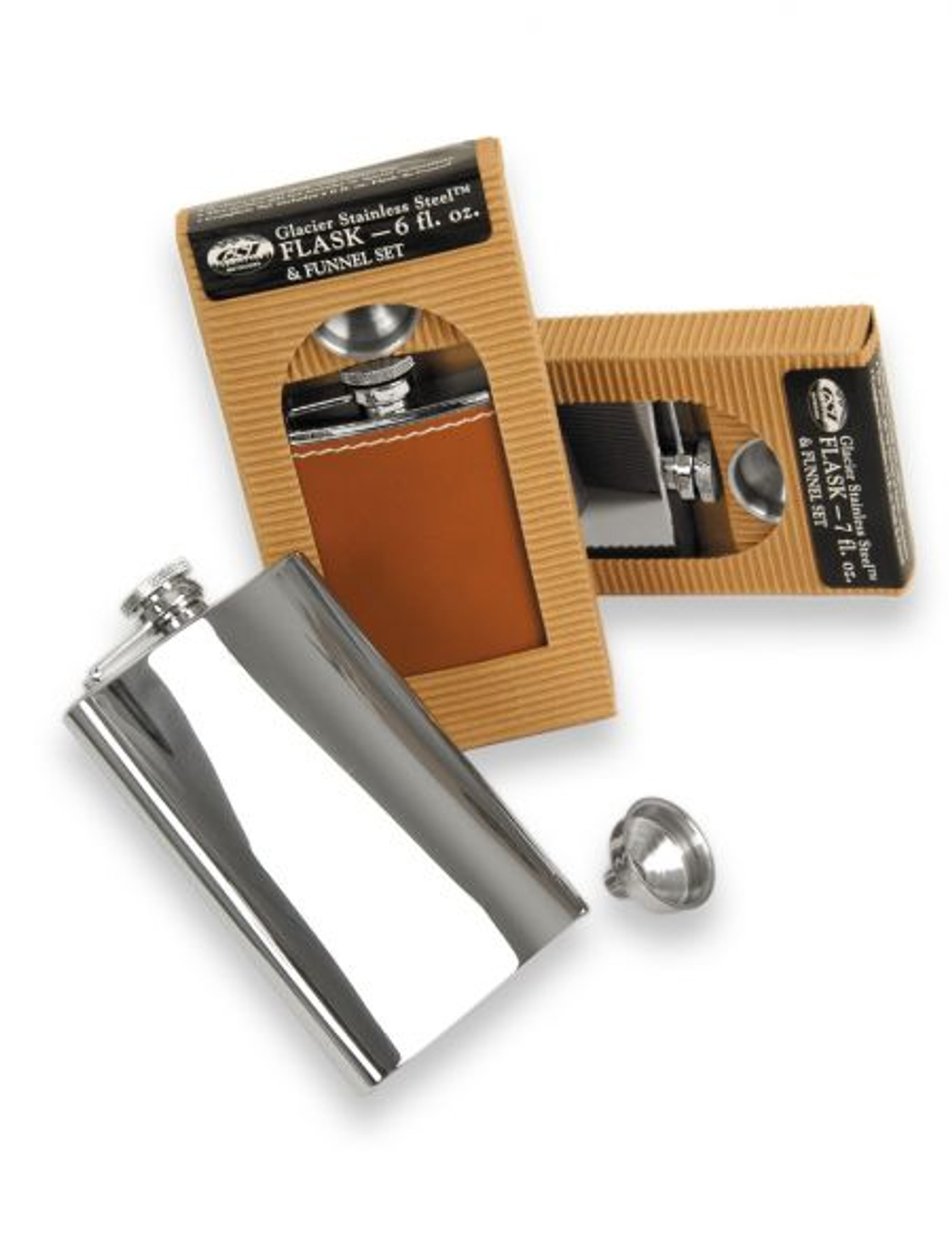 Stainless Steel Flask - Leather Wrapped