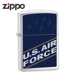 Zippo US Air Force Brushed Chrome - Hero Outdoors Zippo US Air Force Brushed Chrome - Hero Outdoors
