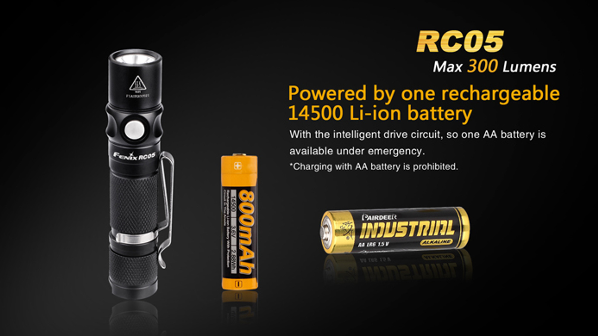 Fenix RC05 Rechargeable - 300 Lumenss