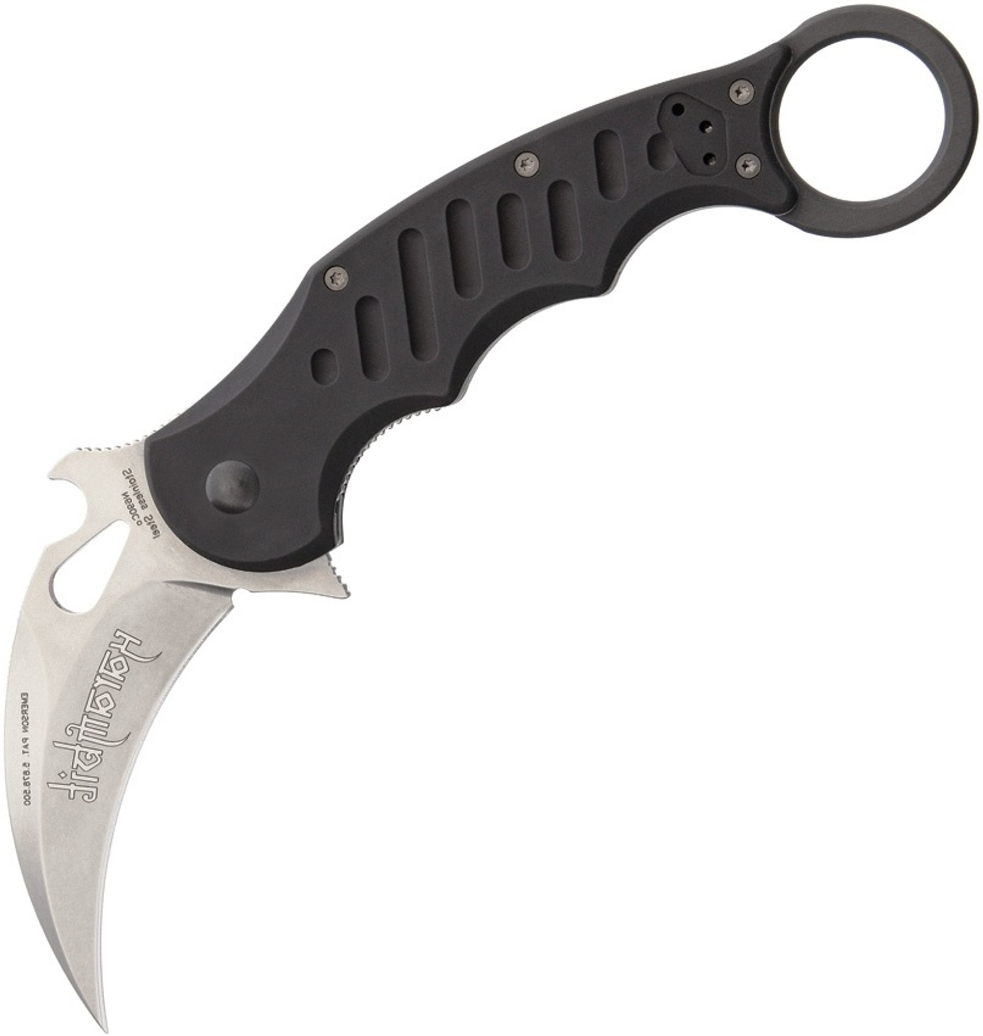 FOX 478BSW Folding Wave Karambit - Black Aluminum