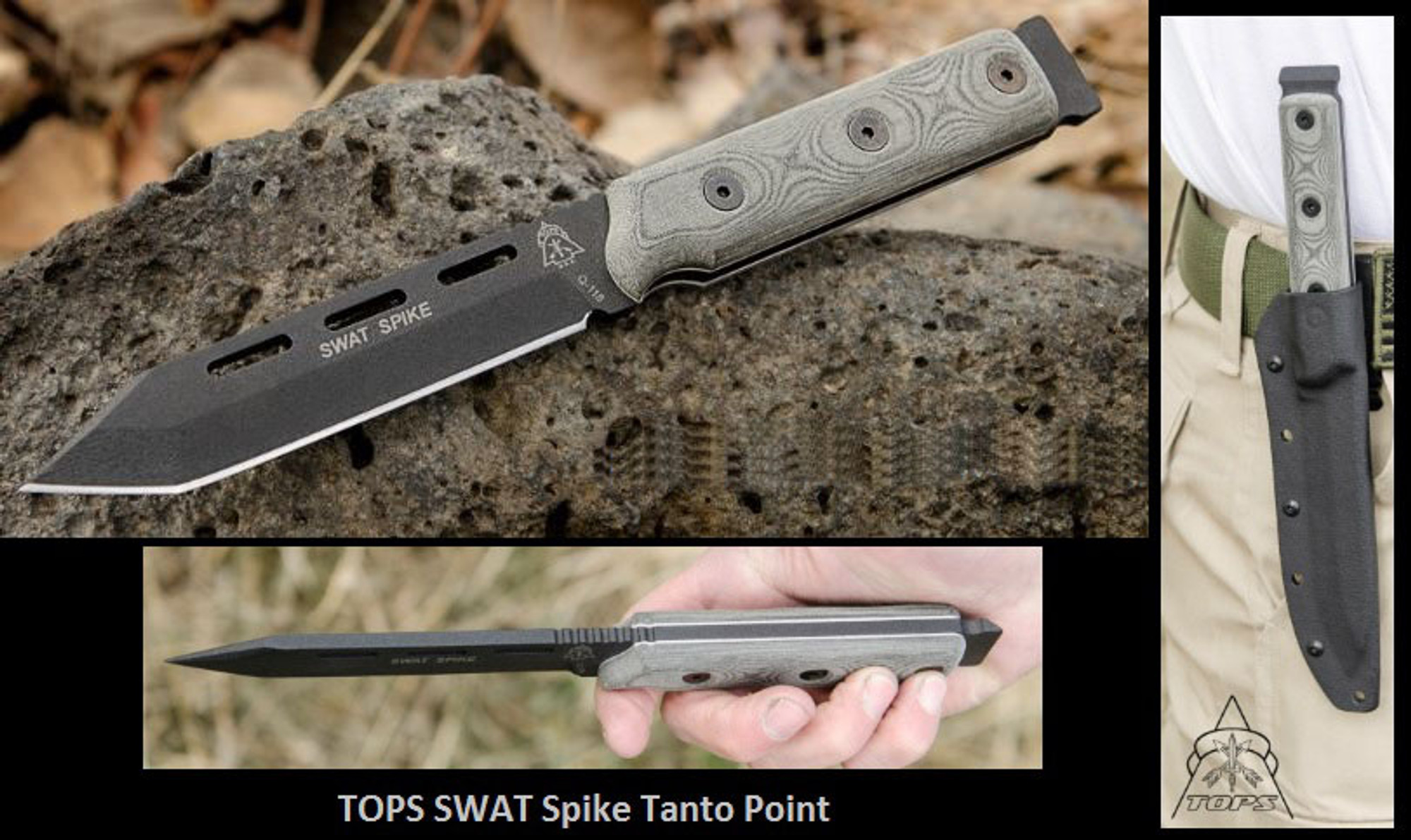TOPS SSMT02 SWAT Spike Tanto - Micarta