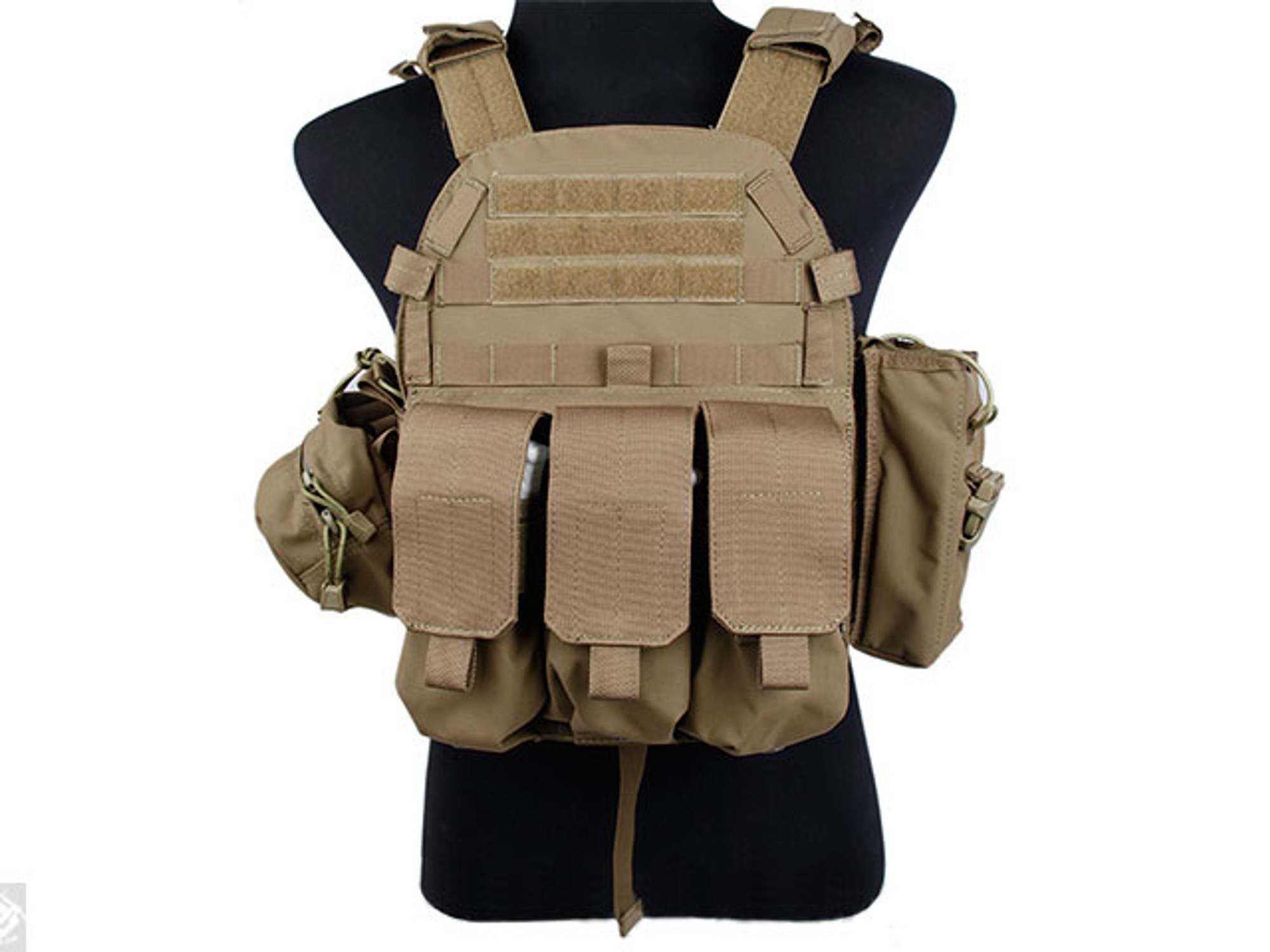 TMC Plate Carrier with 3 Pouches - Coyote Brown - Hero Outdoors