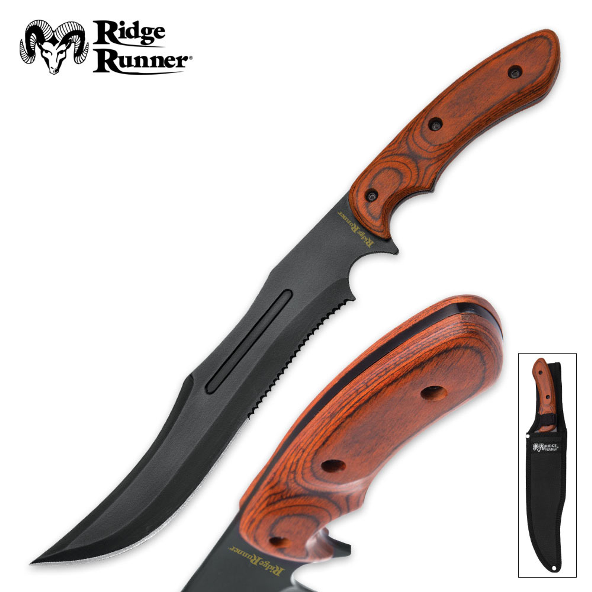 Ridge Runner Woodsman Survival Fixed Blade Knife