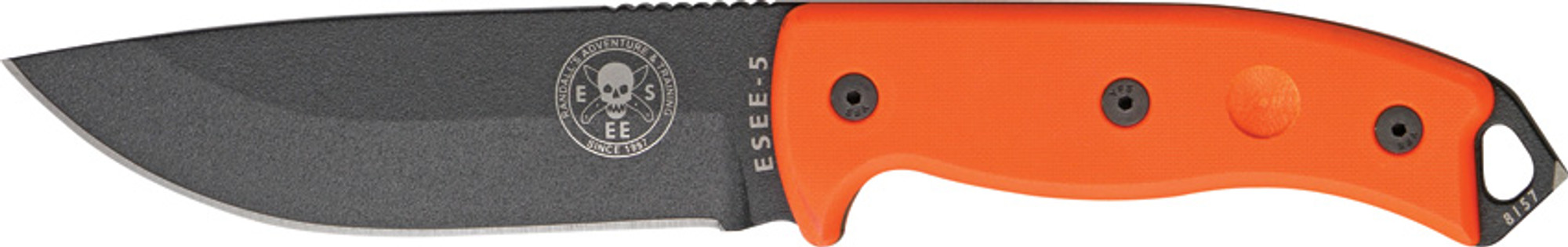 ESEE 5POR Black Plain Edge - Orange Handle