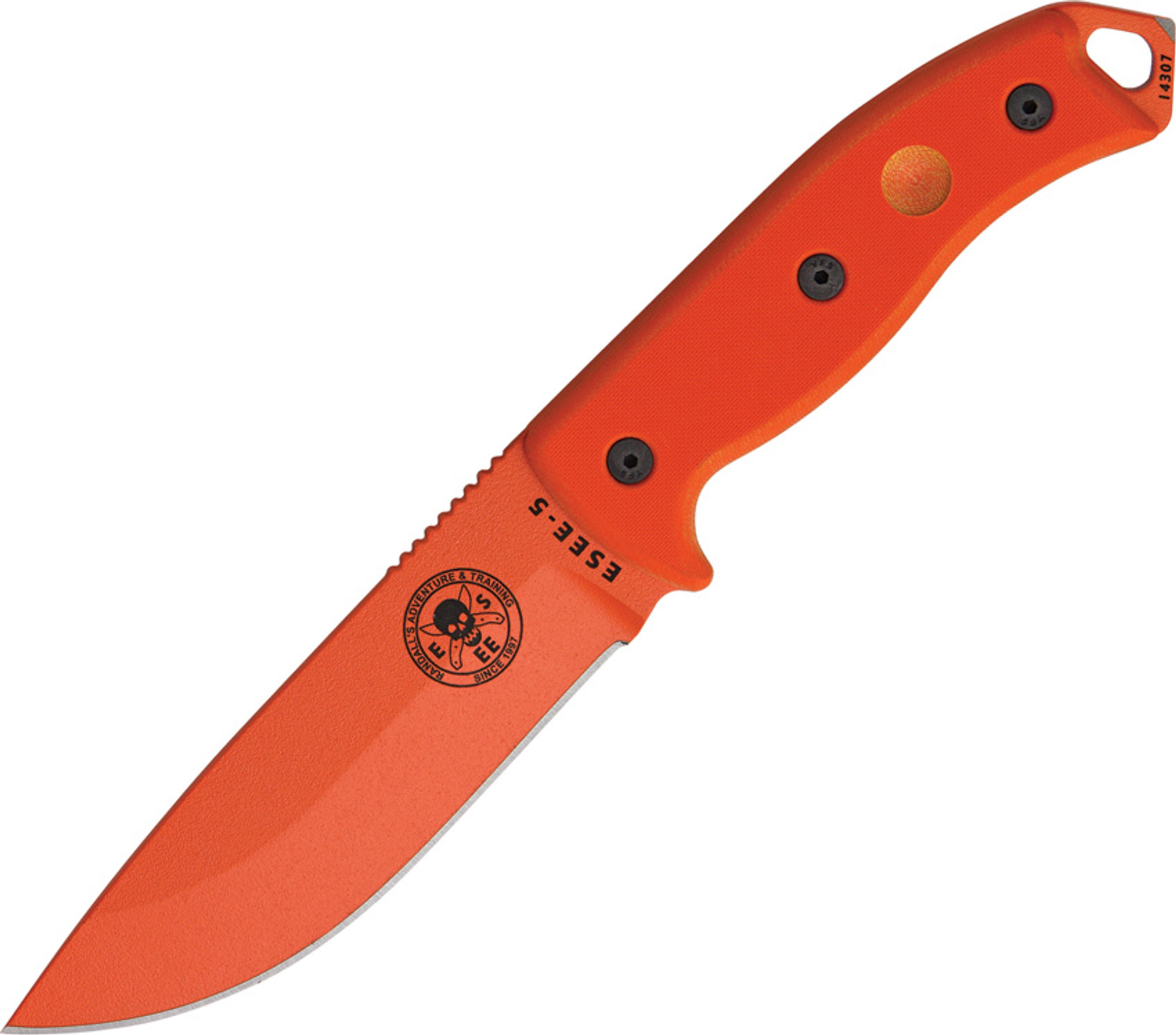 ESEE 5POROR Orange Plain Edge Blade - Orange Handle