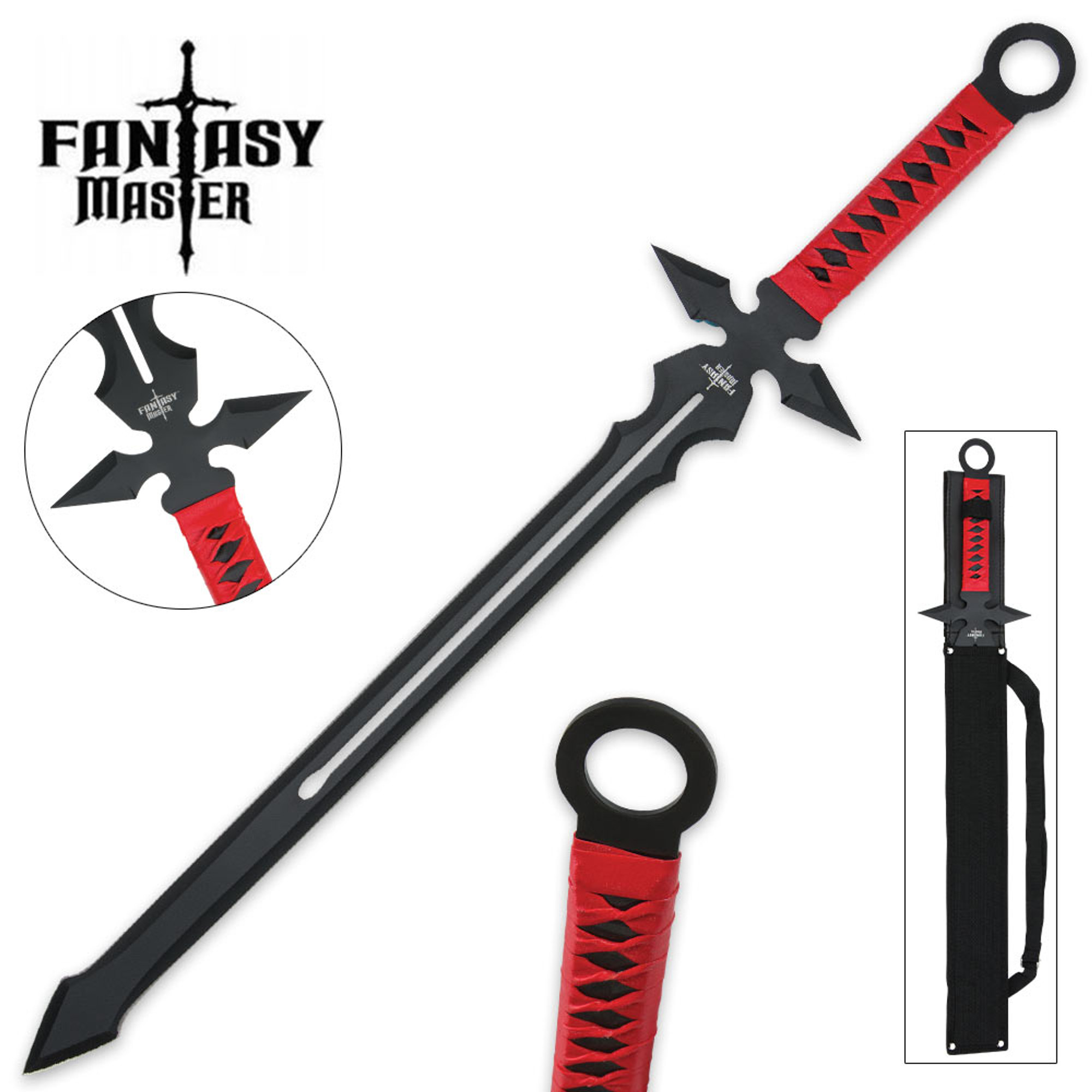 Fantasy Master Red Cord Wrapped Short Sword