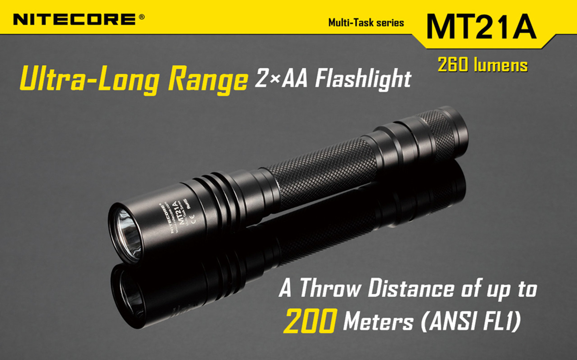 Nitecore MT21A Ultra-Long Range Flashlight - 260 Lumens