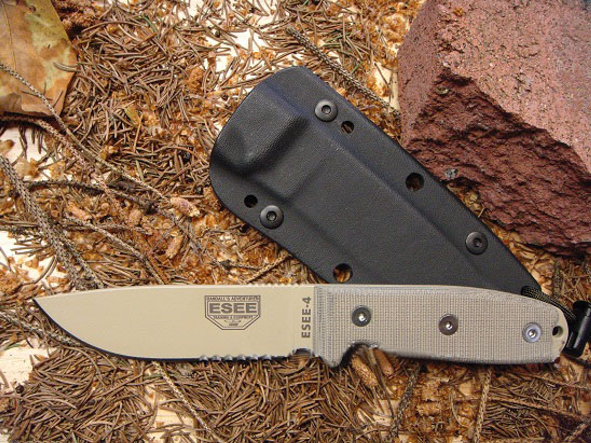 ESEE 4S-DT Desert Tan Blade with Serration