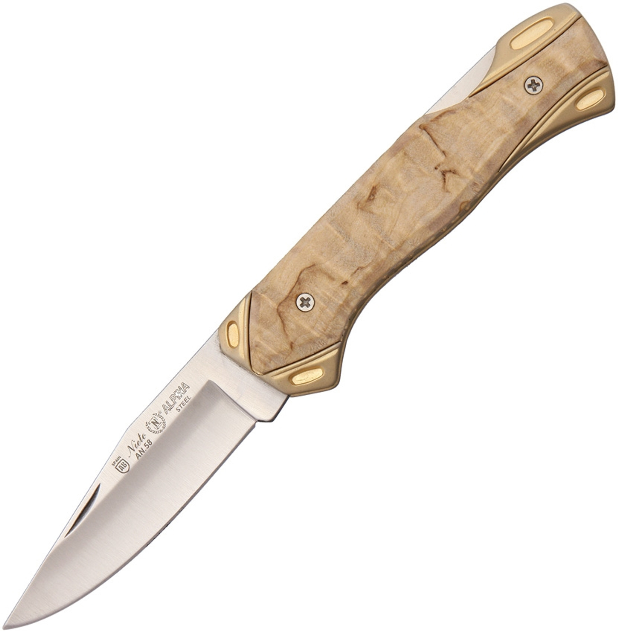 Nieto NIE061 Navaja Linea Alpina Lockback - Curly Birch