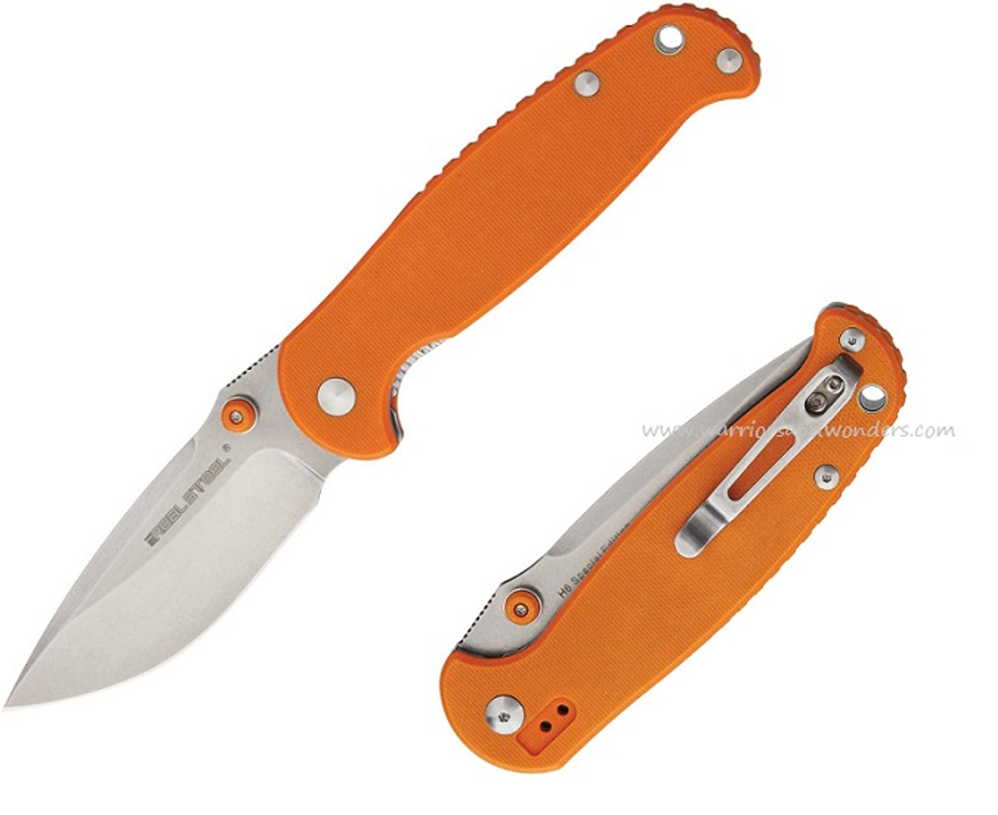 Real Steel 7766 H6 Special Edition II Stonewash, Orange G-10