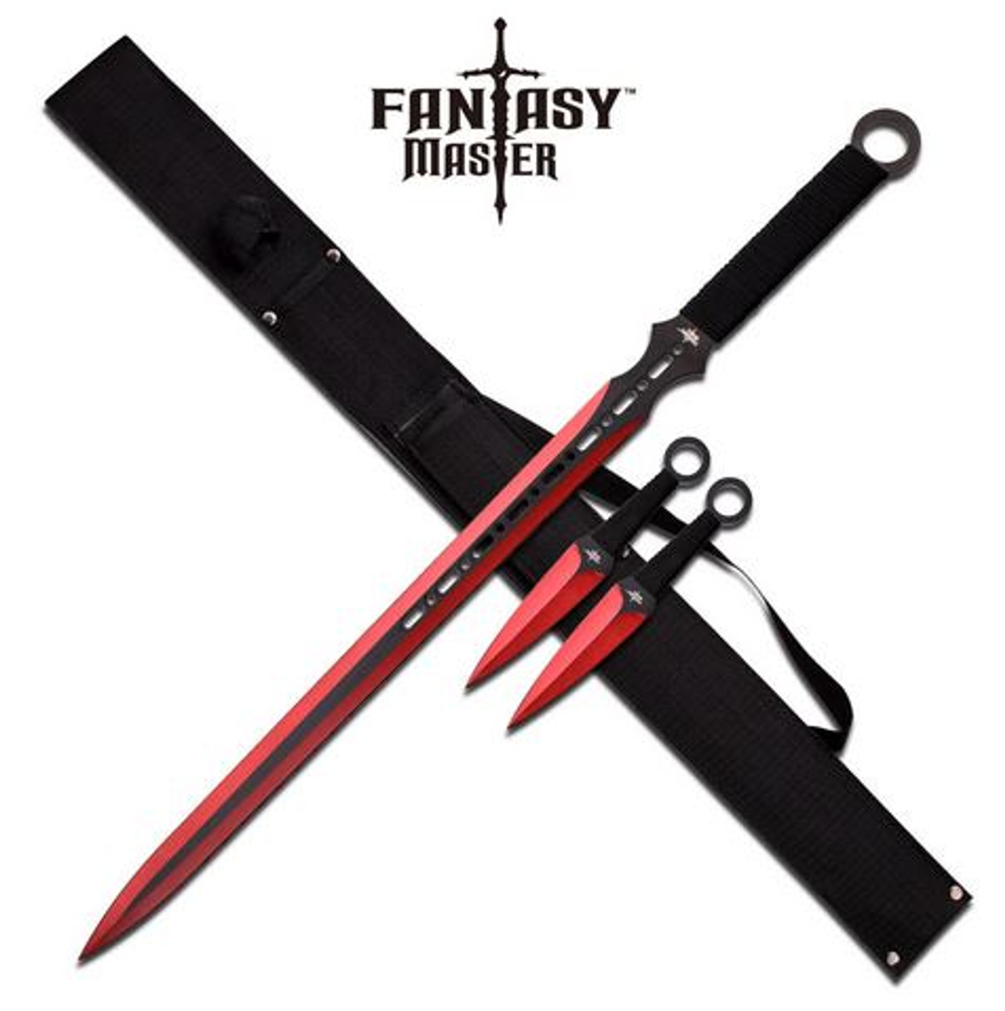 Fantasy Master FM644RD Sword & Thrower Set - Red