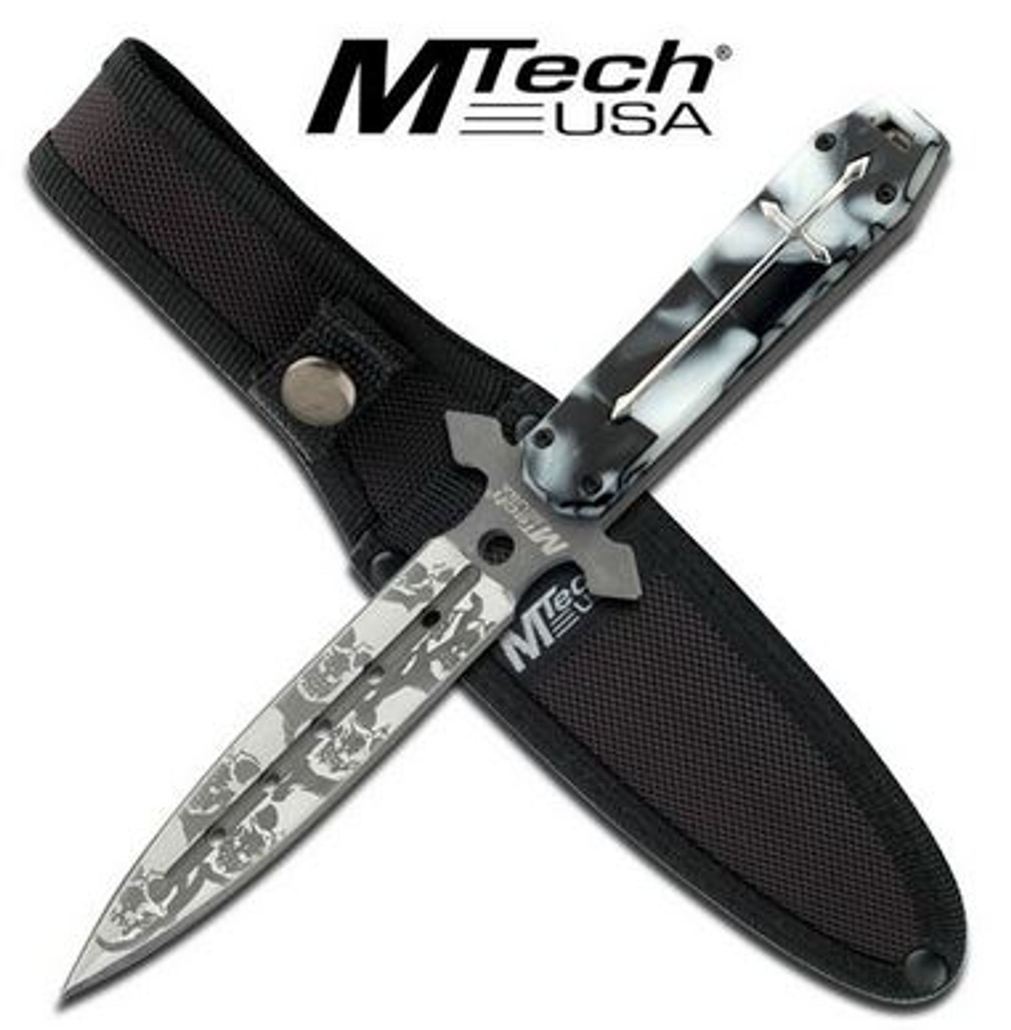 MTech MT2023WB Cross Skulls Dagger - White