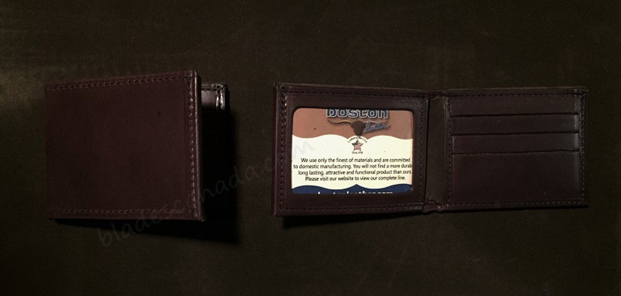 Boston Leather 275S-1ID Billfold Wallet w/ ID Window - Brown