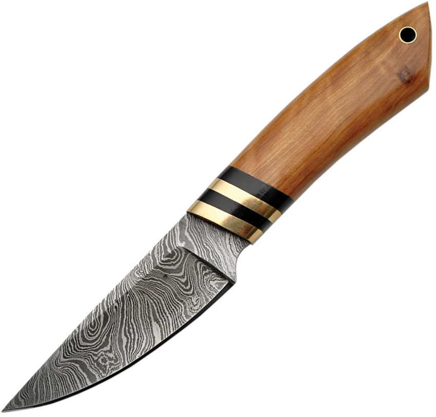 Damascus 1098 Skinner w/Leather Sheath