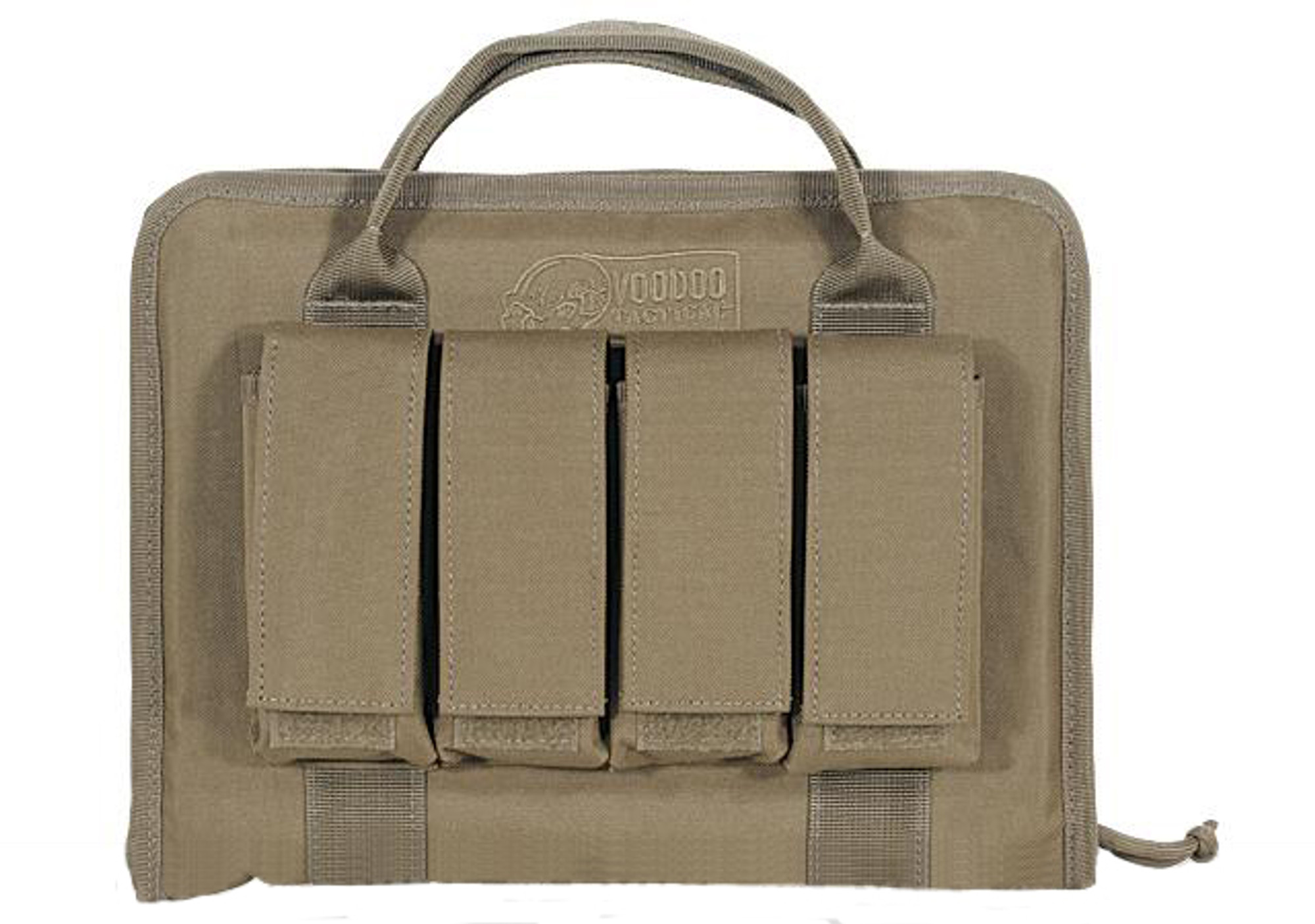 Voodoo Tactical Padded Pistol Case w/ Mag Pouches - Coyote Brown