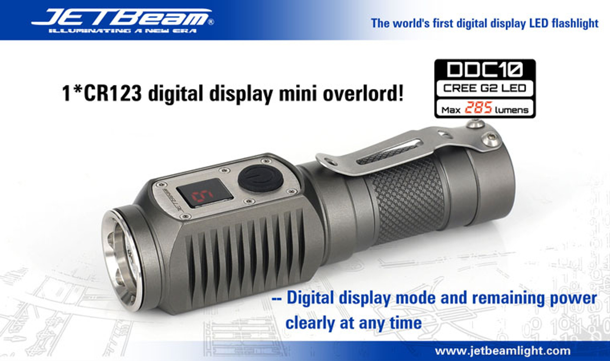 JETBeam DDC10 Flashlight 285 Lumens