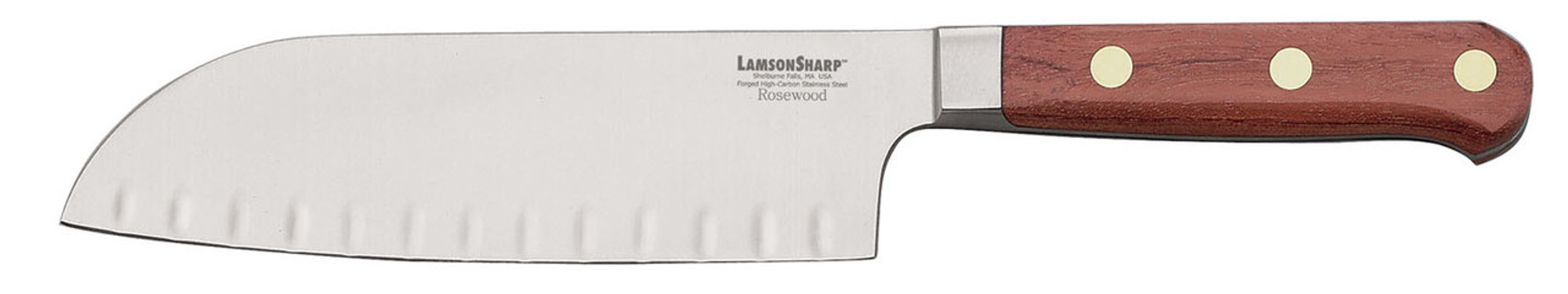 Lamson Rosewood Forged 7" Kullenschliff Santoku
