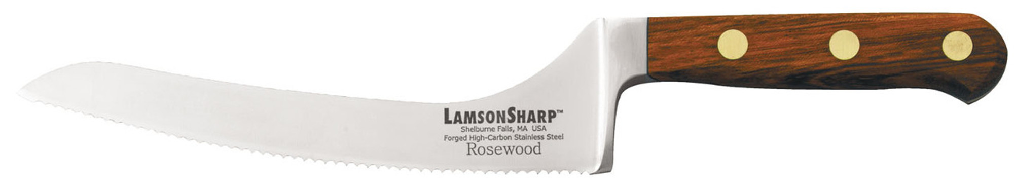 Lamson Rosewood Forged 7" Offset Bread Knife Serrated