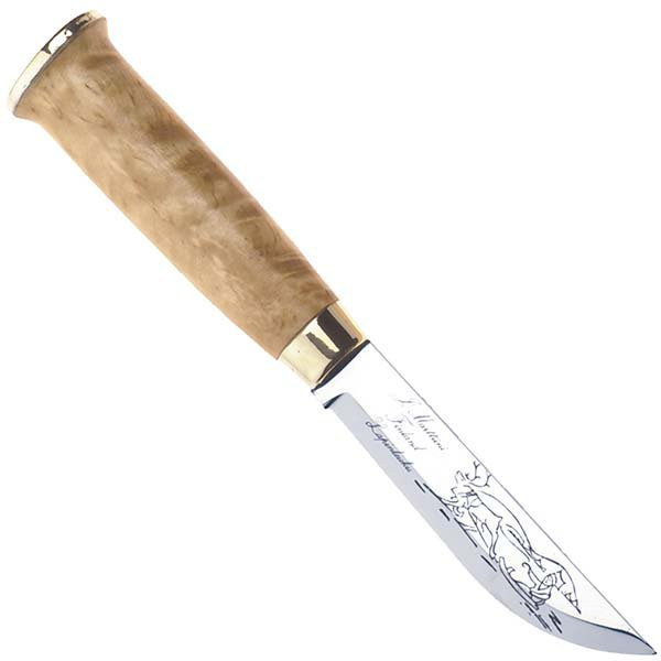 Marttini 230010 Lapp 230 Curly Birch Handle w/ Leather Sheath
