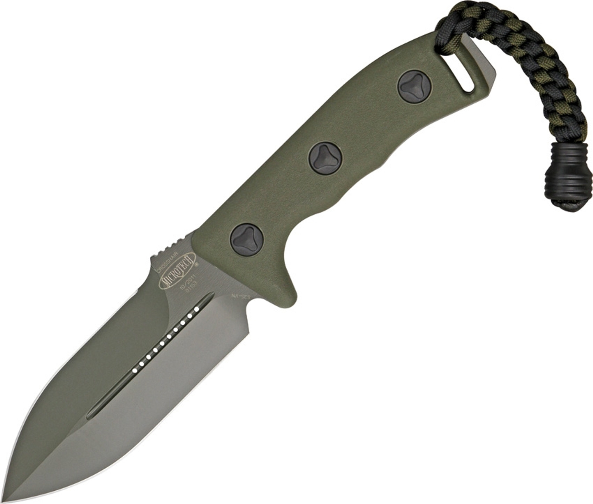 Microtech 1011GR Crosshair Elmax Plain Edge - Green