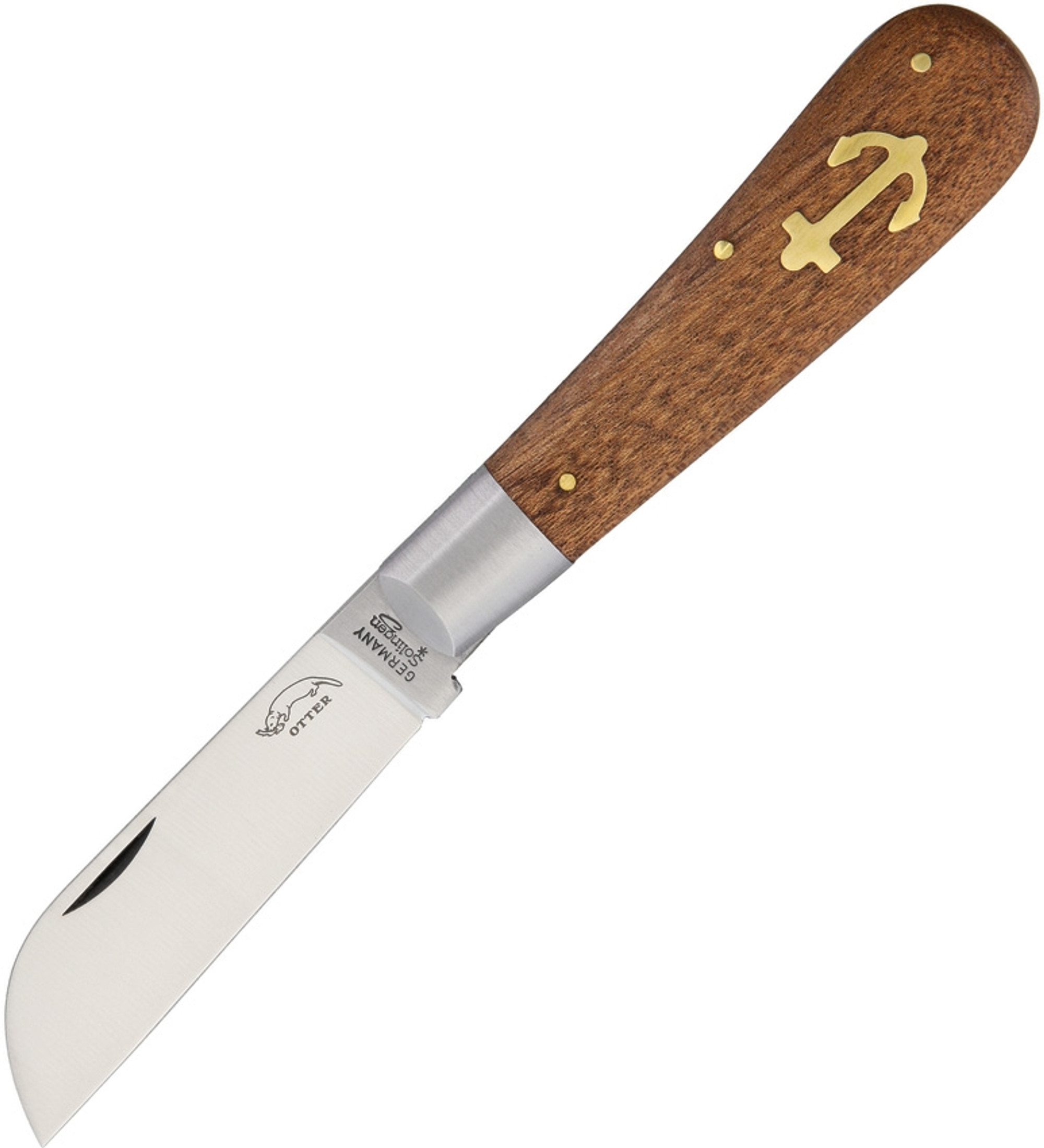 OTTER-Messer Anchor Knife Large 173 Sapeli Wood Carbon