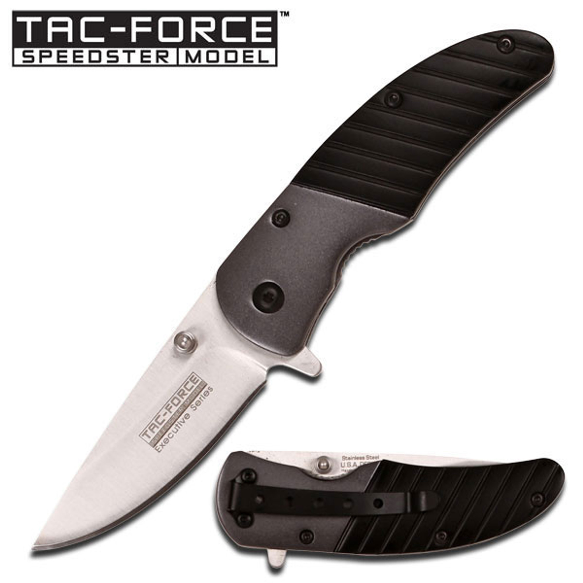 Tac Force 732BK Executive Folder Black Assisted Opening