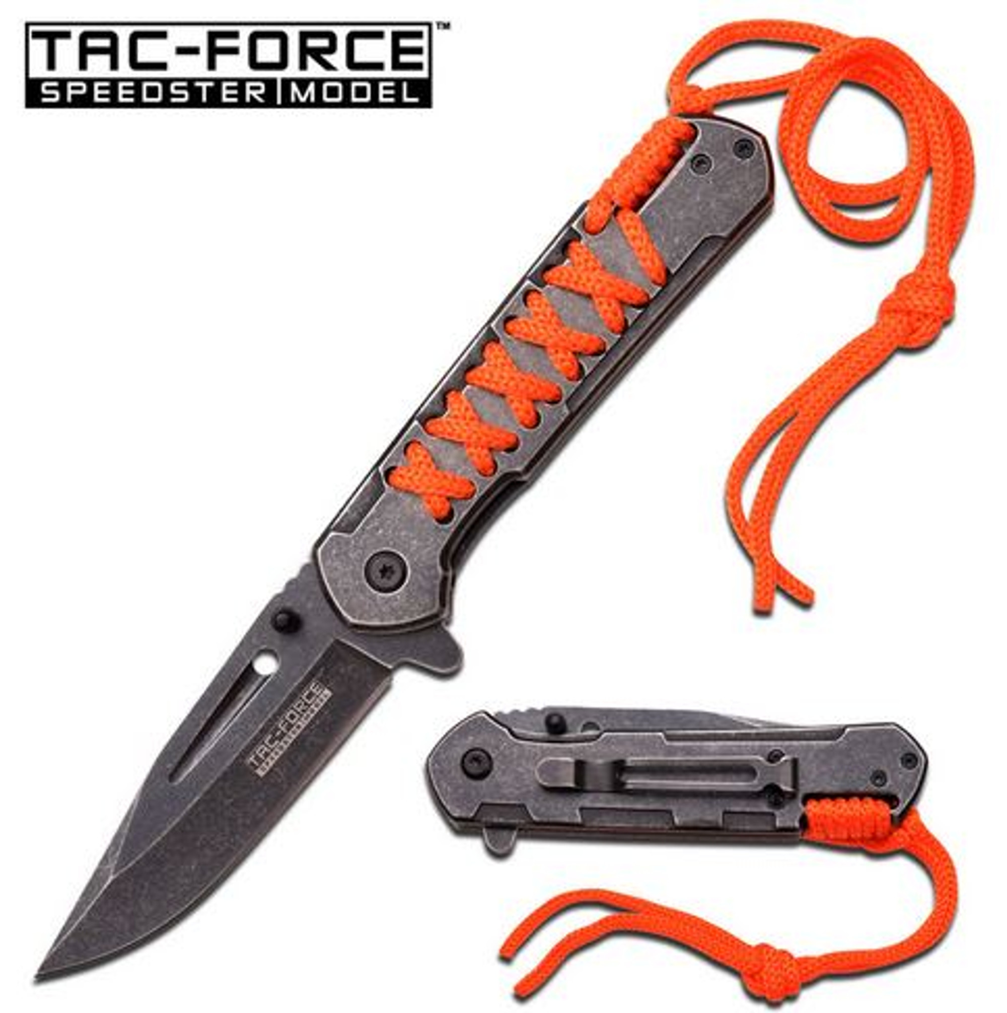 Tac Force 872OR Laced-Up Assisted Open -Orange