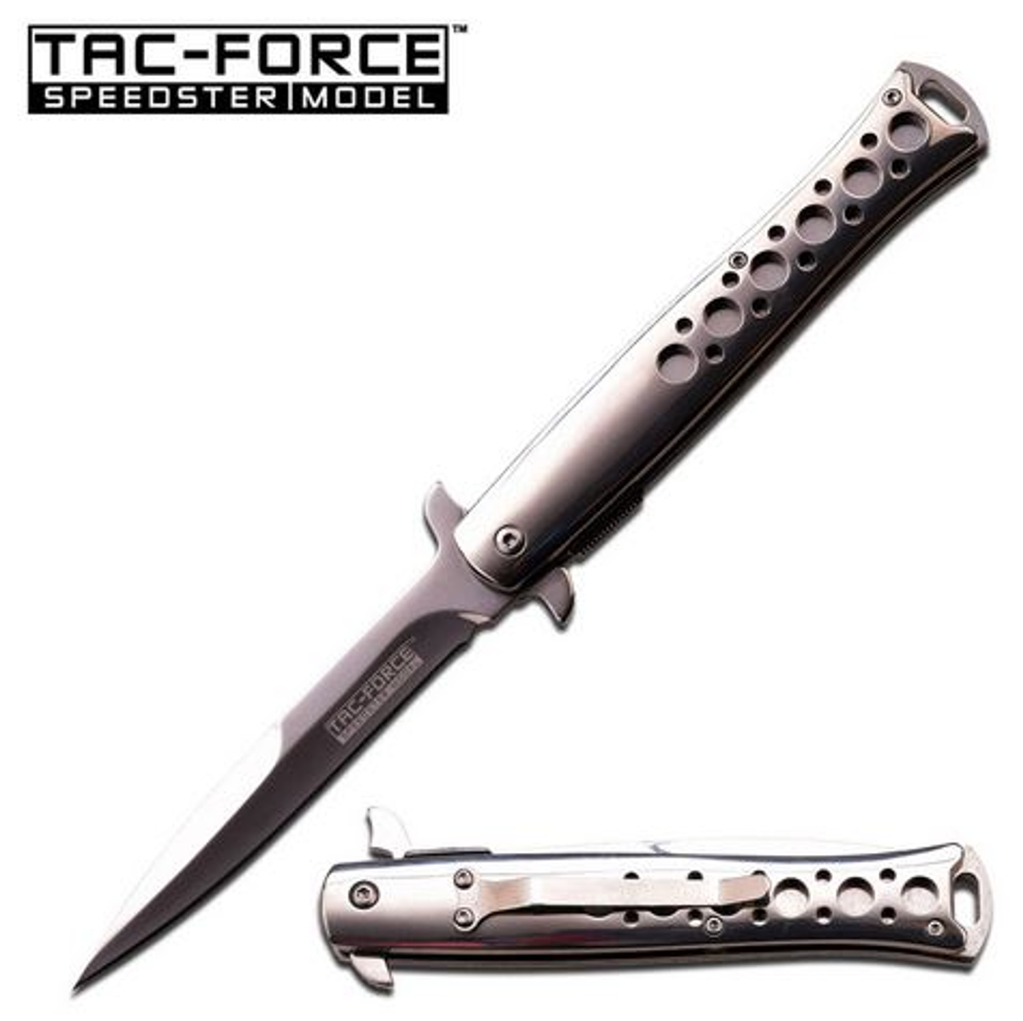 Tac Force 884CH Chrome Assisted Open Stiletto