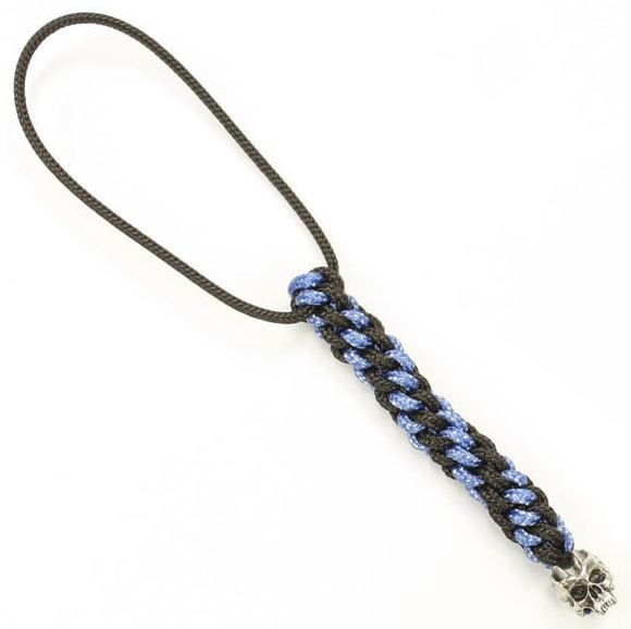 Schmuckatelli Co. Cyber Mini Bead Pewter - Black/Blue Lanyard