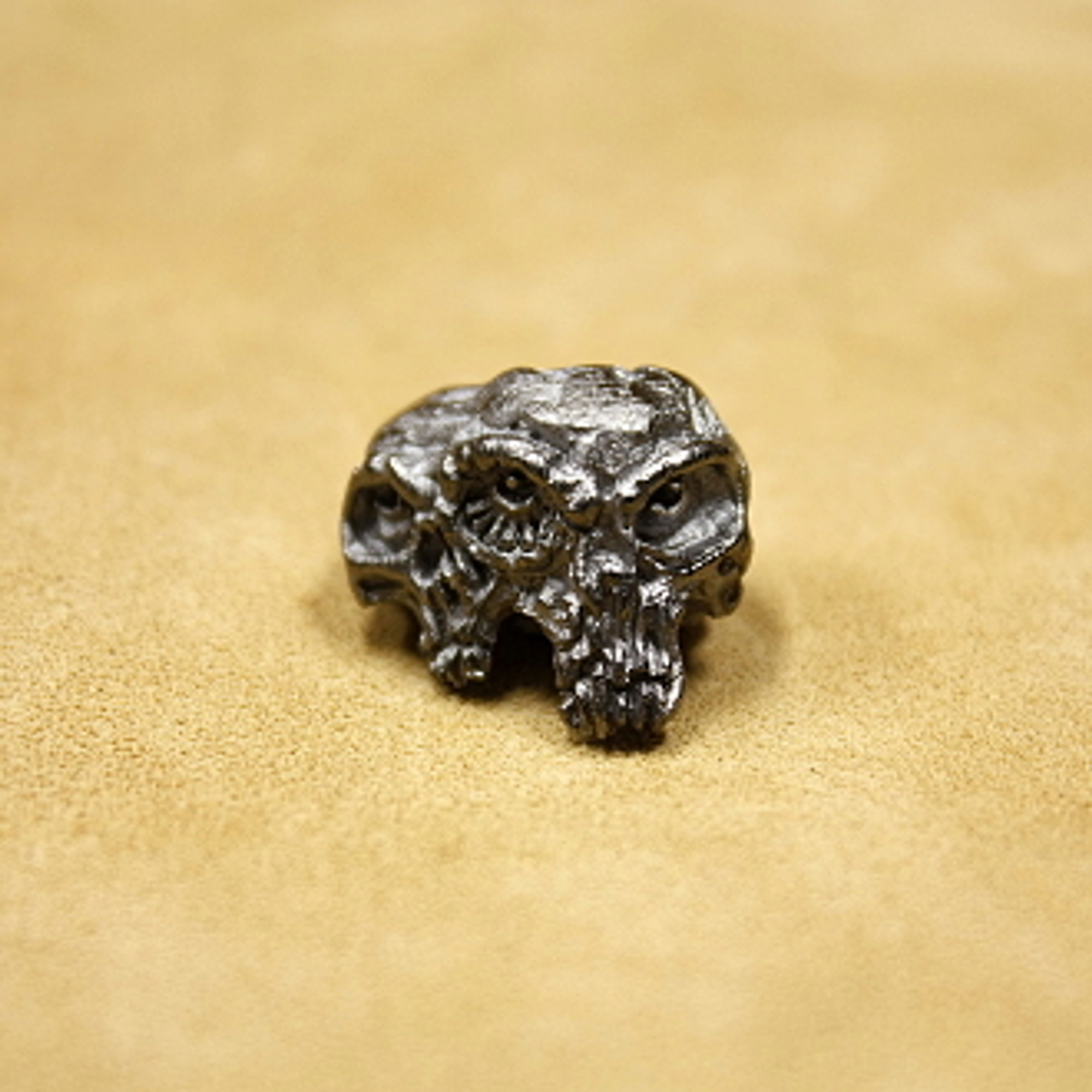 Schmuckatelli Co. Gemini Twins Skull Bead Matte Hematite