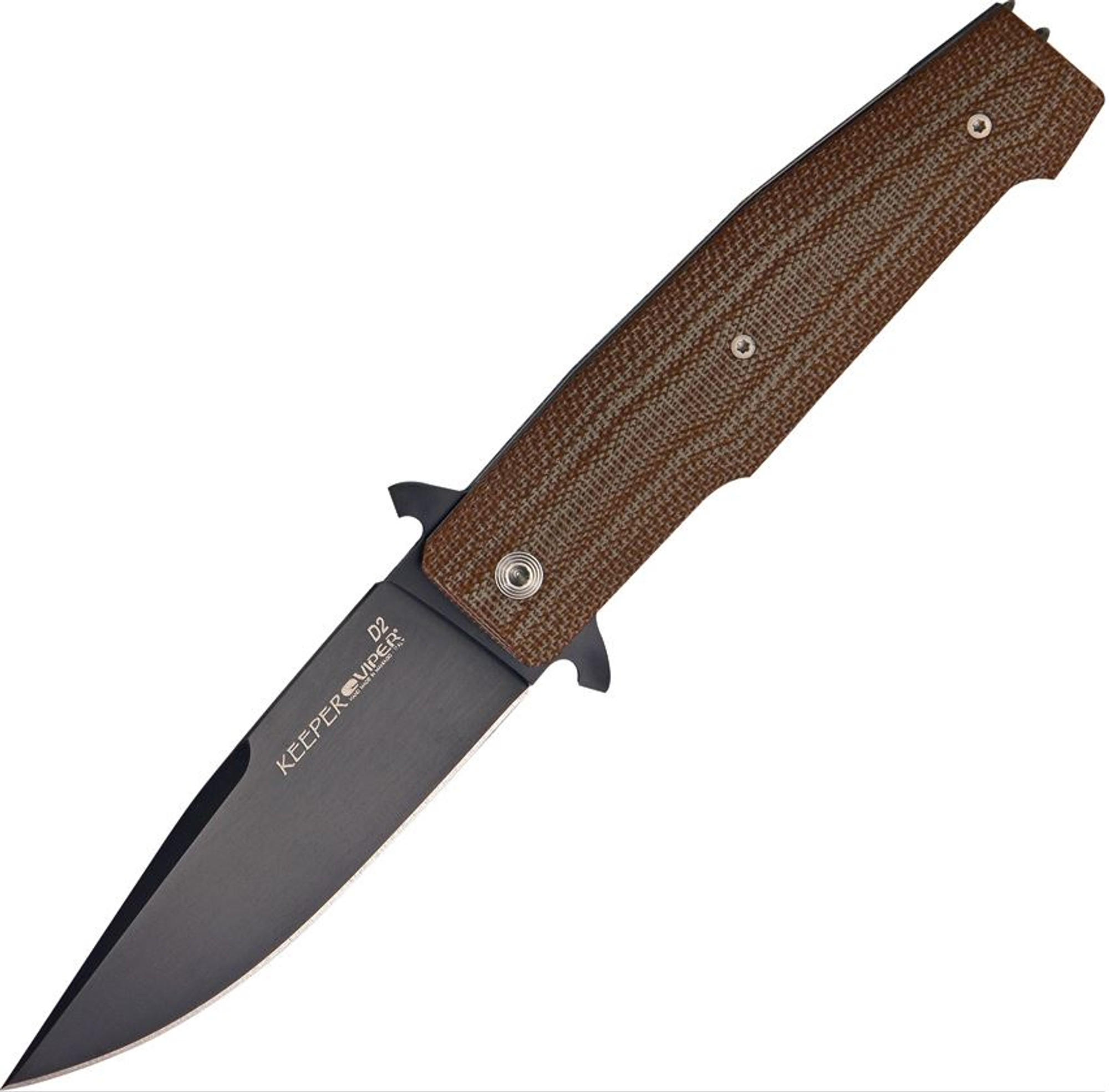 Viper 5890CM Keeper Folder - Tan Canvas Micarta