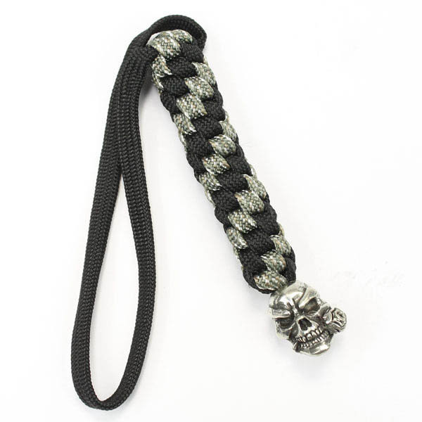 Schmuckatelli Co. Rose Skull Bead Pewter with Digi Lanyard