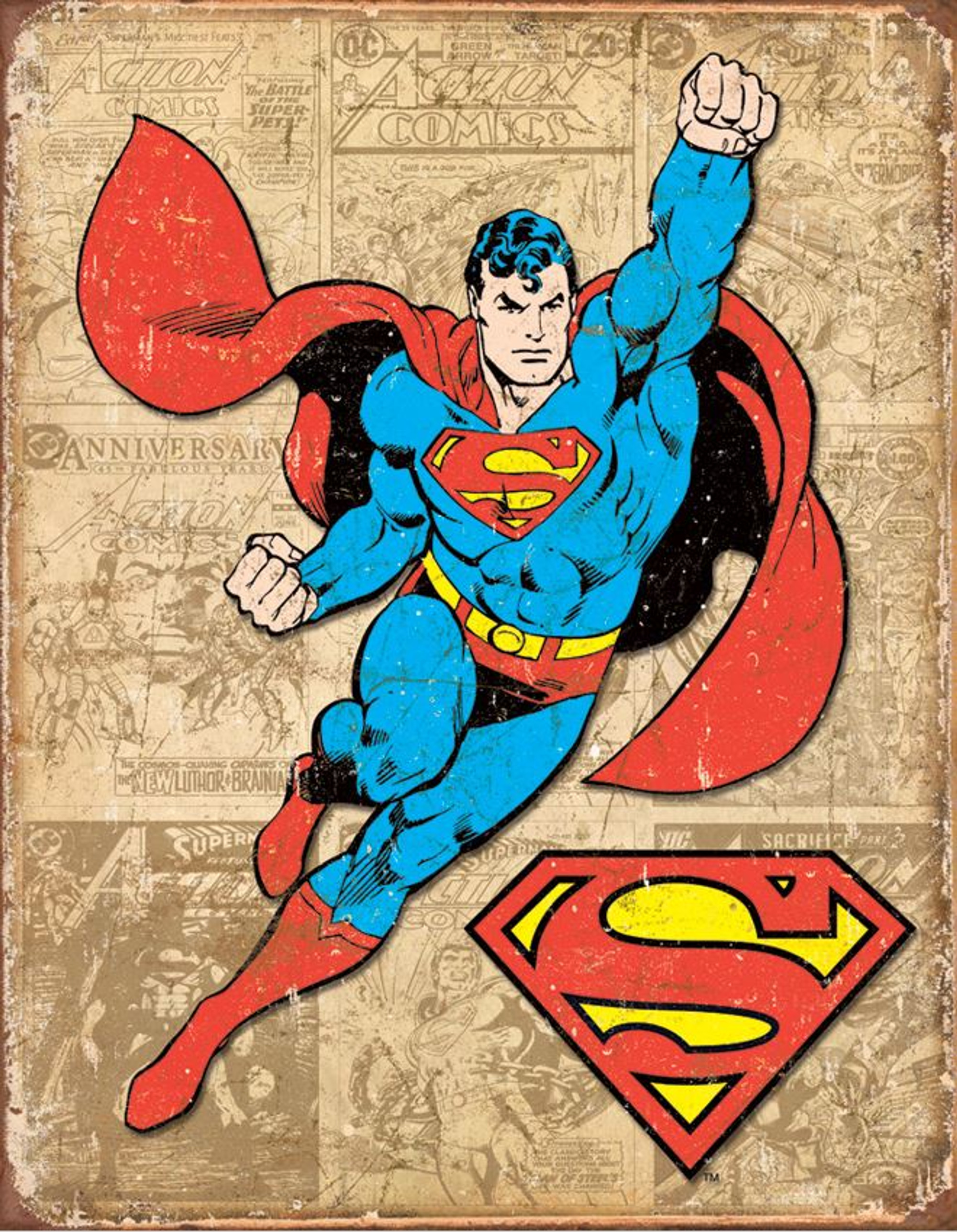 Tin Sign 1825 Superman - Weathered