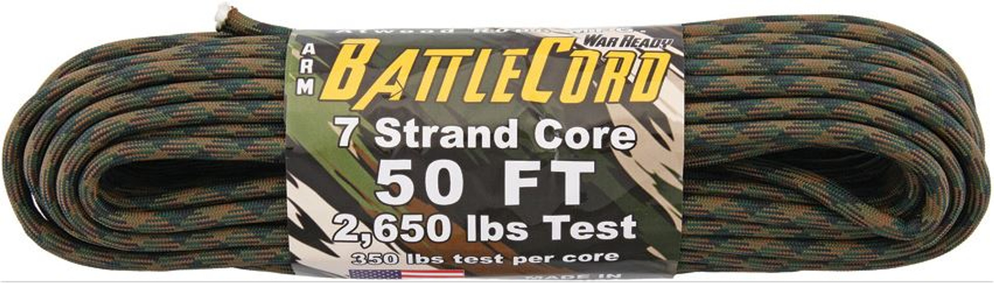 ARM BattleCord 2650 lb, 50 Ft. - Woodland Camo