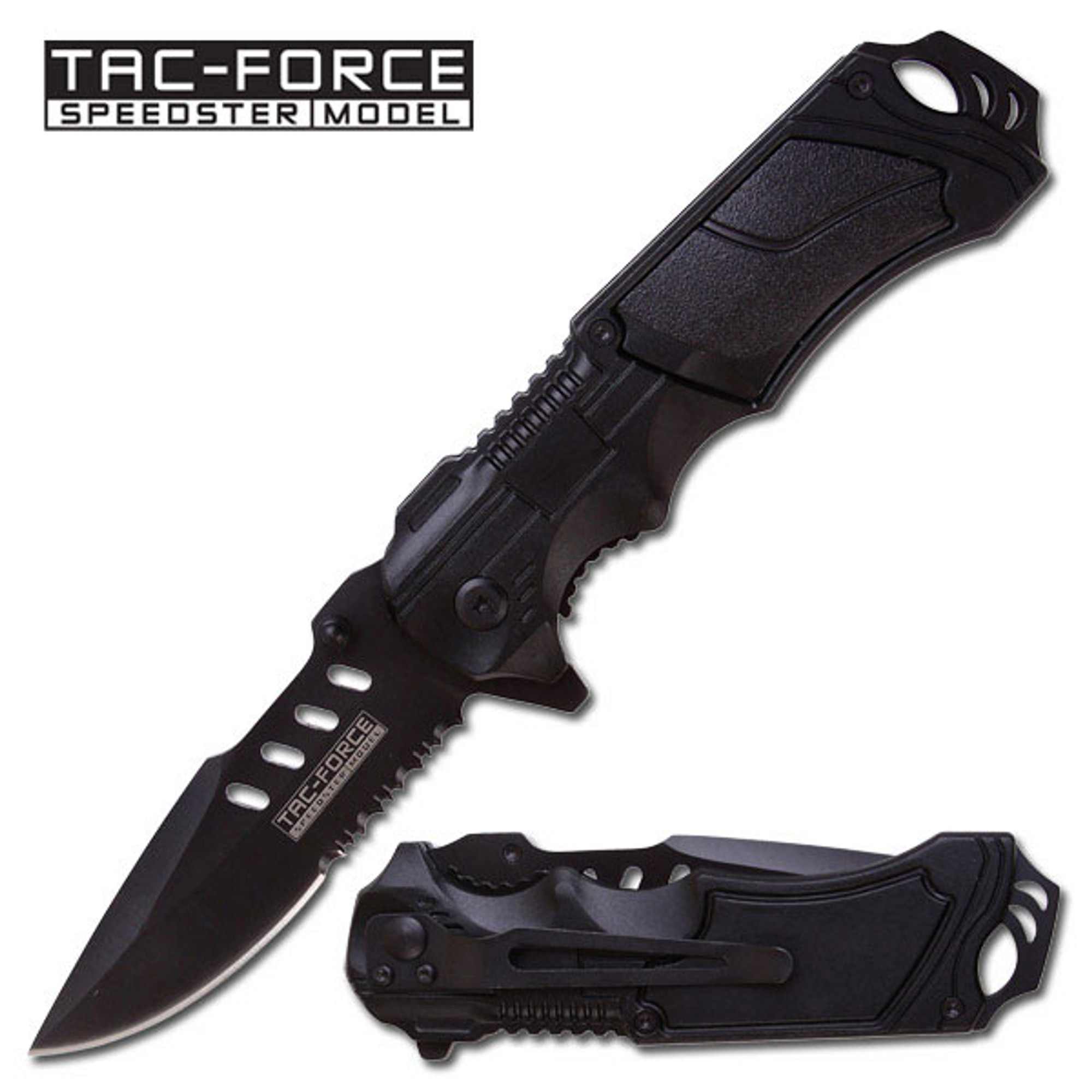 Tac Force TF690BK Black Aluminum Handle Folder