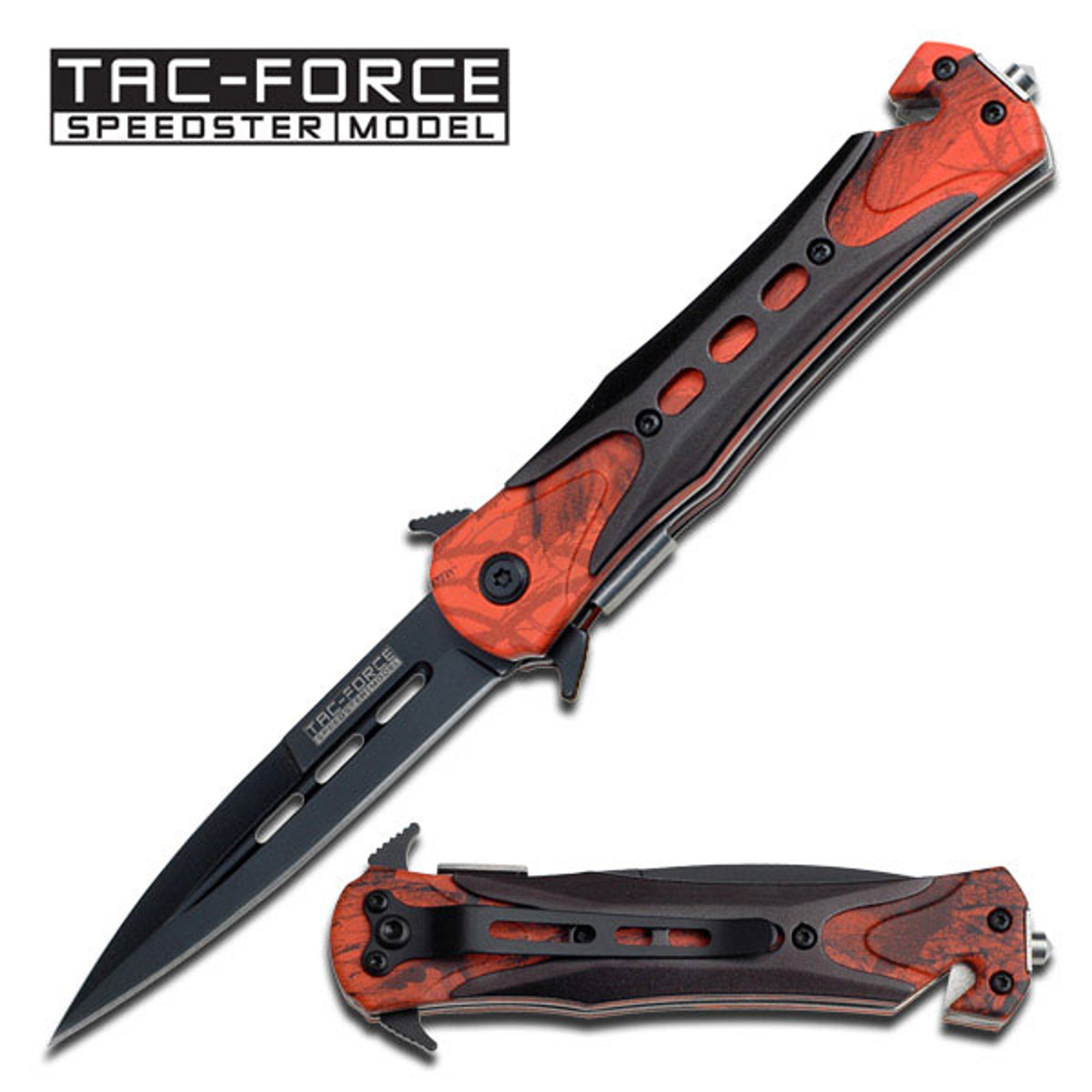 Tac Force TF719RC Black/Red Camo Folder